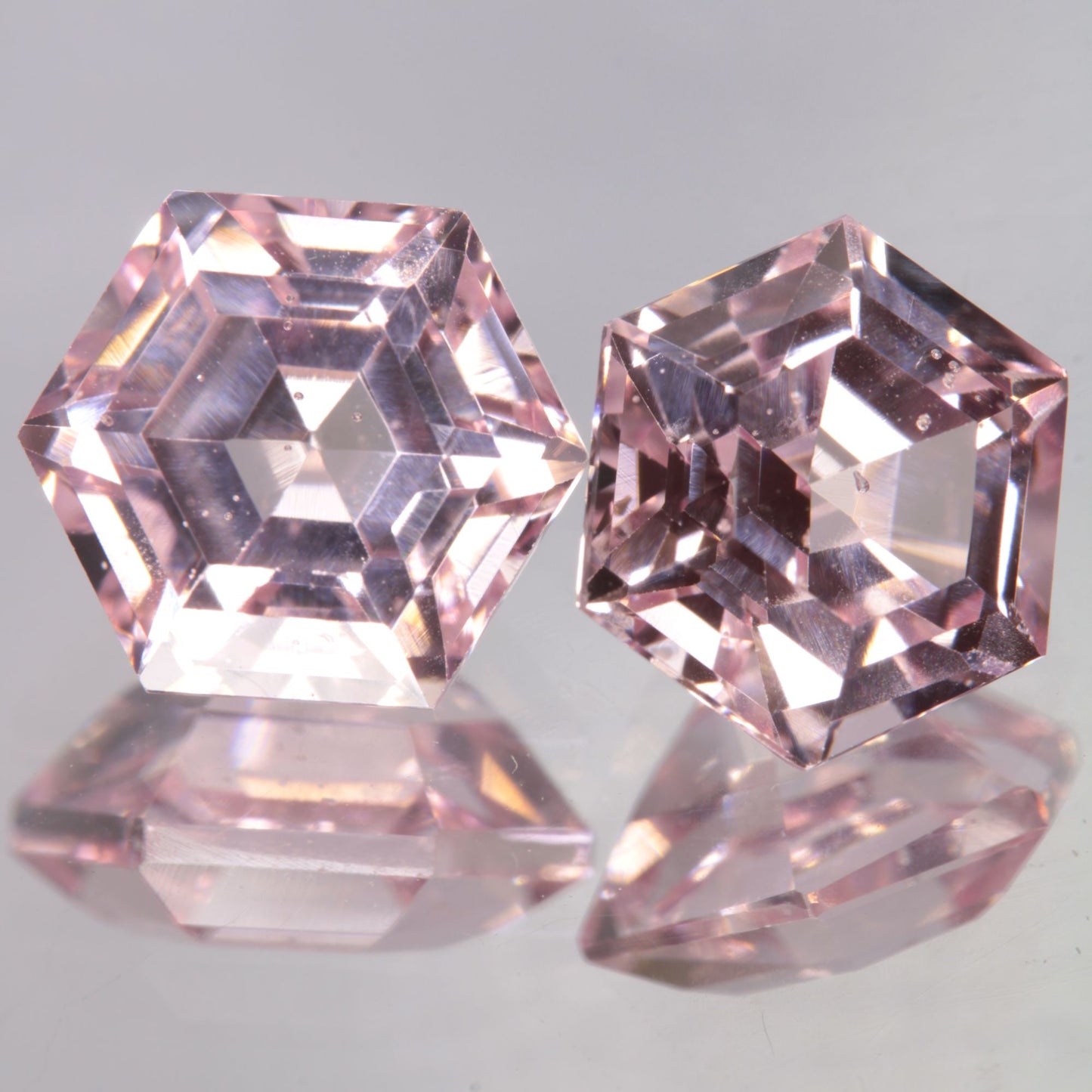 Faceted Titanium Sapphire Bubbly Hex Cut Gem