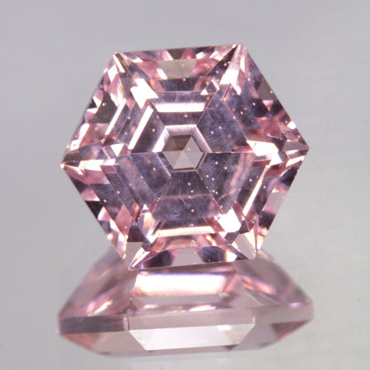 Faceted Titanium Sapphire Bubbly Hex Cut Gem