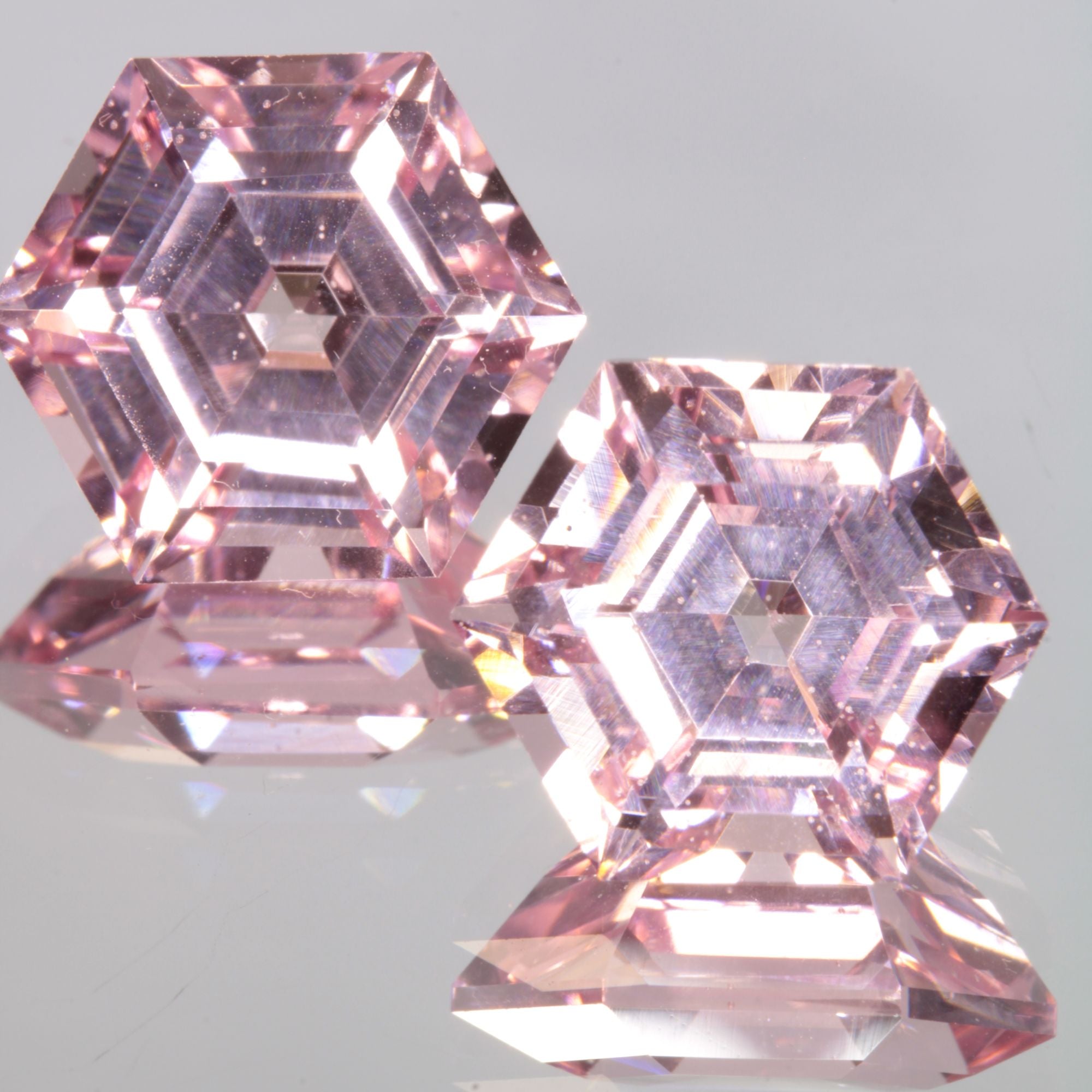 Faceted Titanium Sapphire Bubbly Hex Cut Gem
