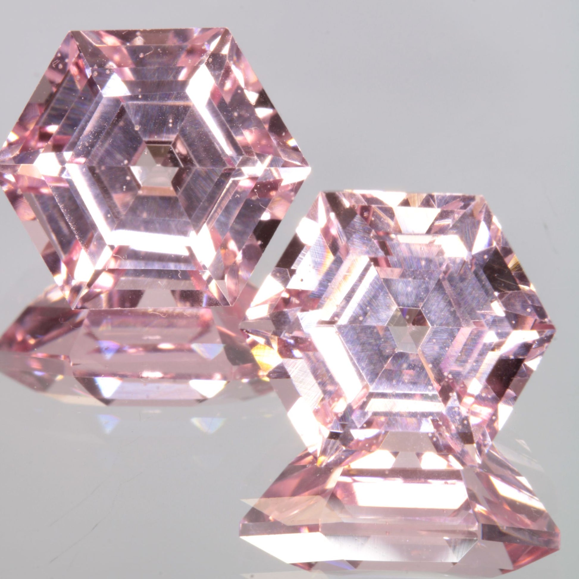 Faceted Titanium Sapphire Bubbly Hex Cut Gem