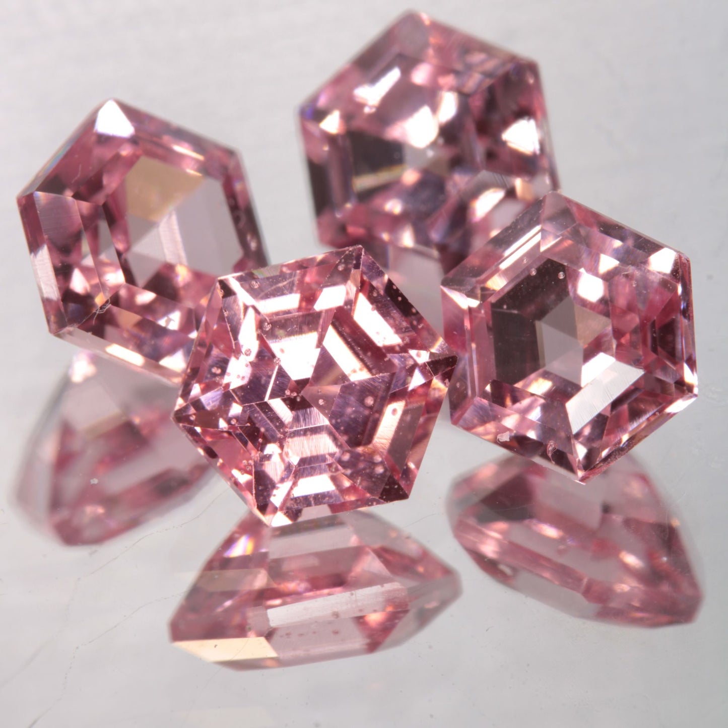 Faceted Titanium Sapphire Darker Hex Cut Gem