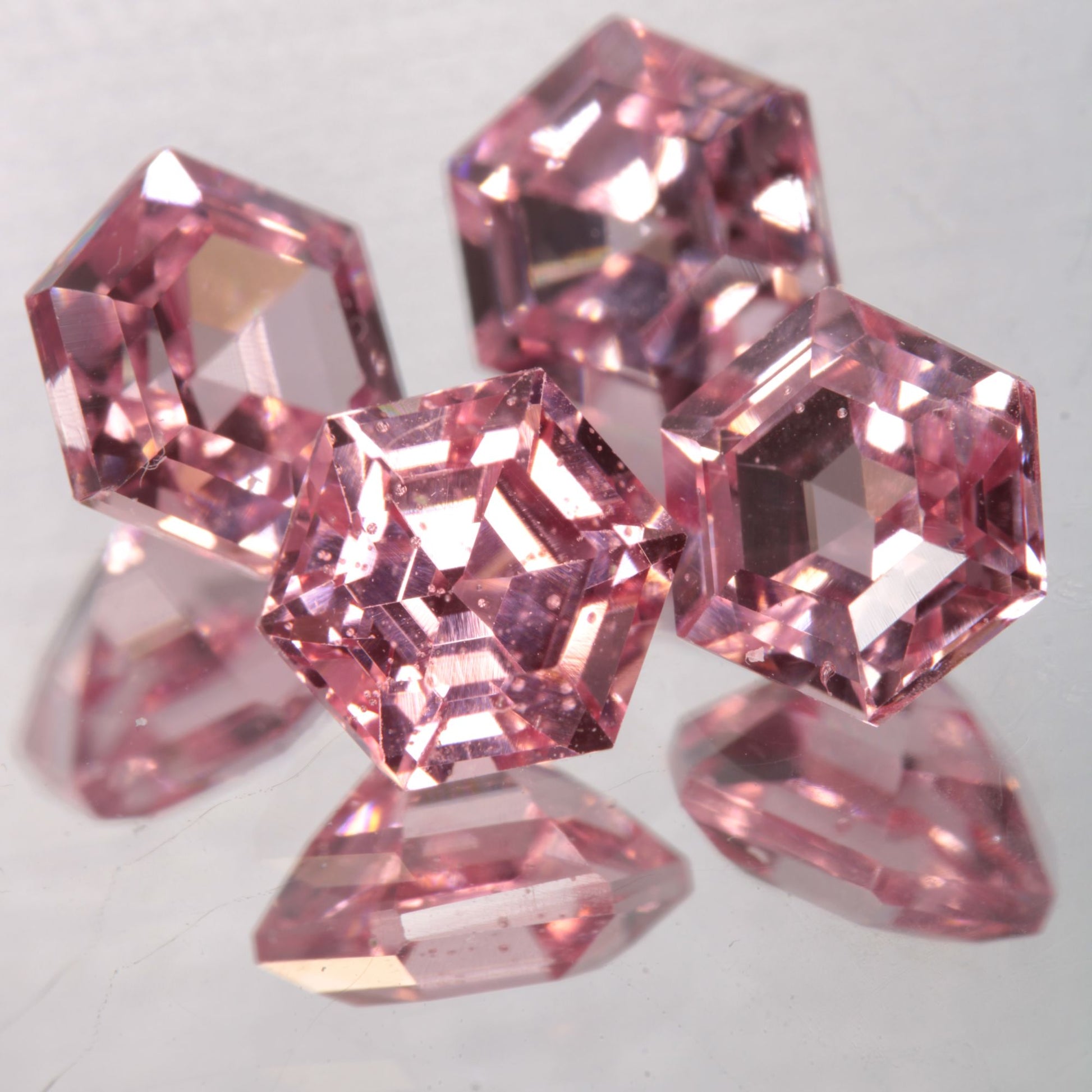 Faceted Titanium Sapphire Darker Hex Cut Gem