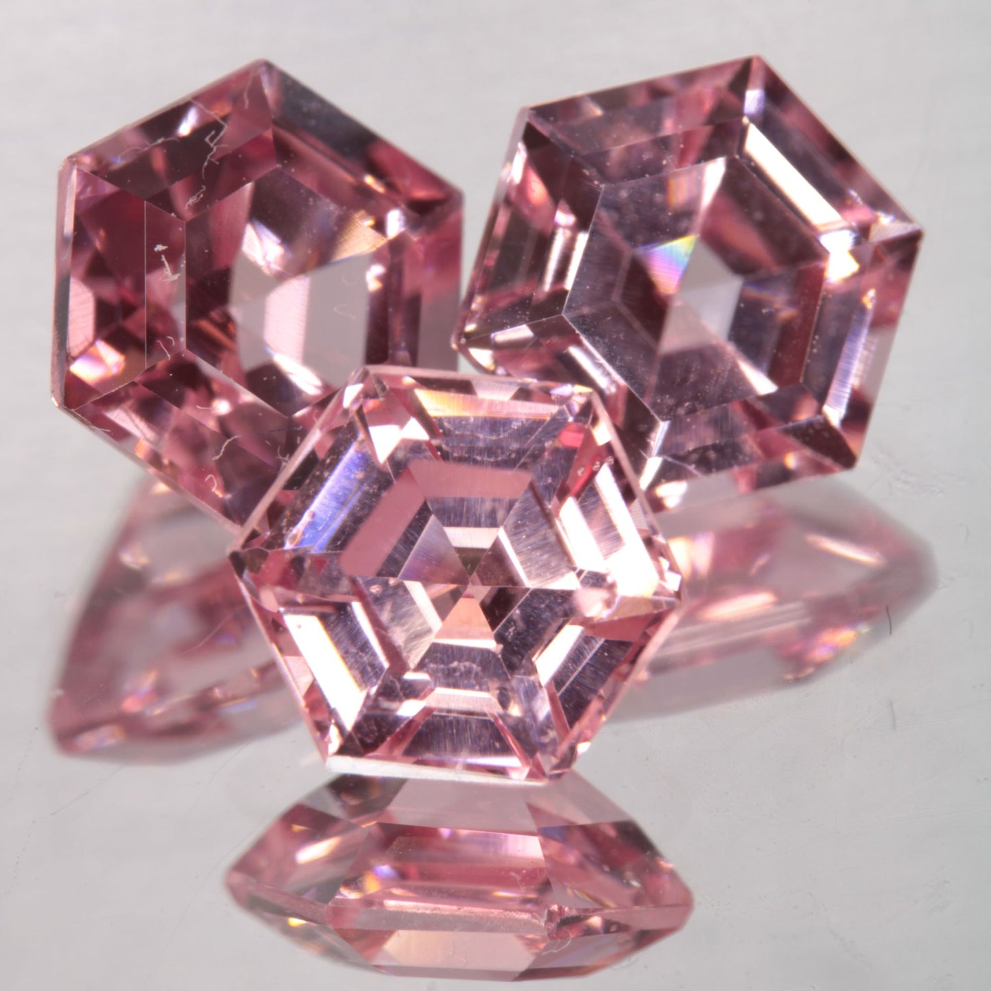 Faceted Titanium Sapphire Darker Hex Cut Gem