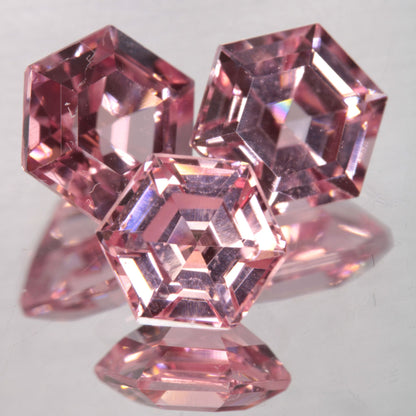 Faceted Titanium Sapphire Darker Hex Cut Gem