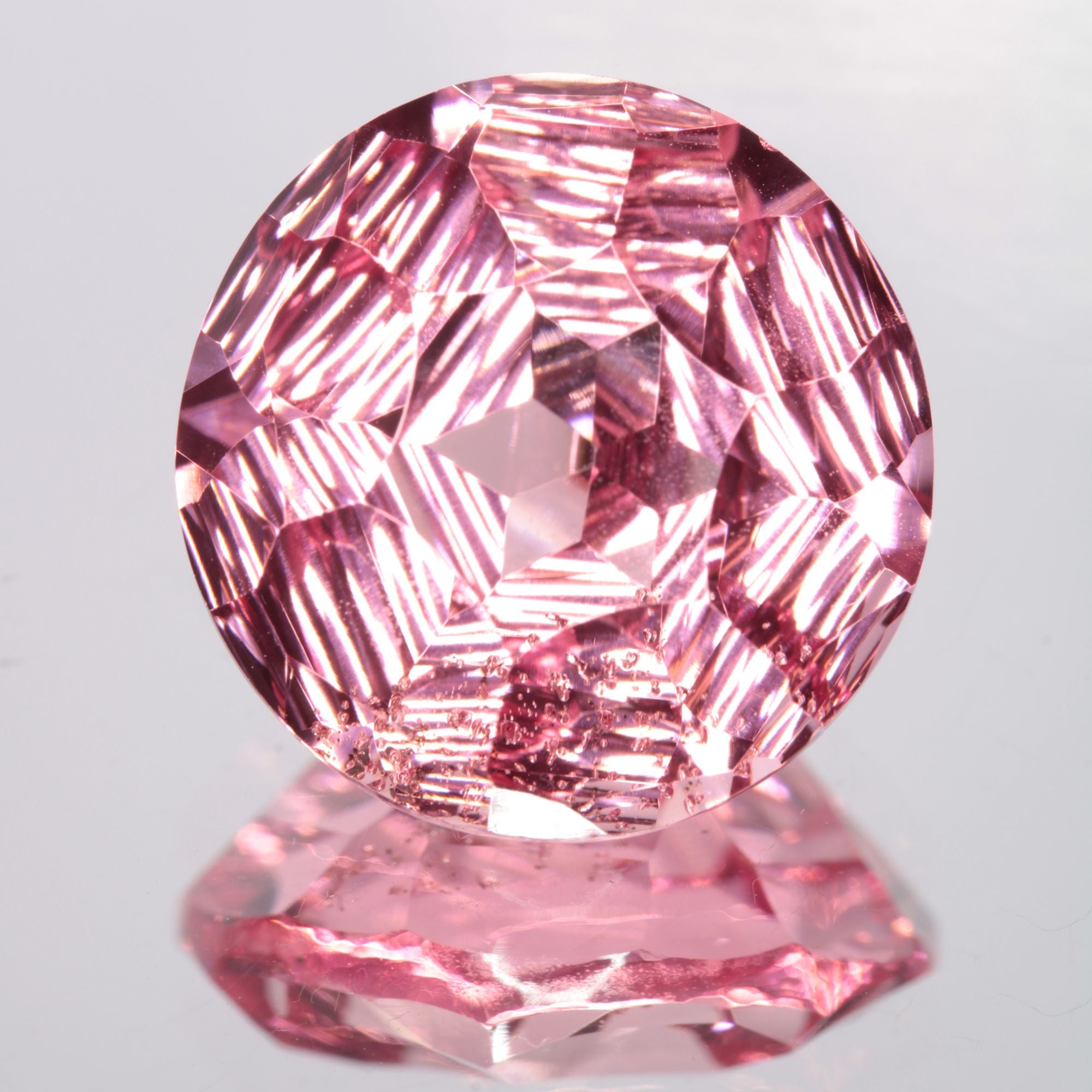 Fantasy Cut Laser Sapphire, Titanium Strawberry Sapphire