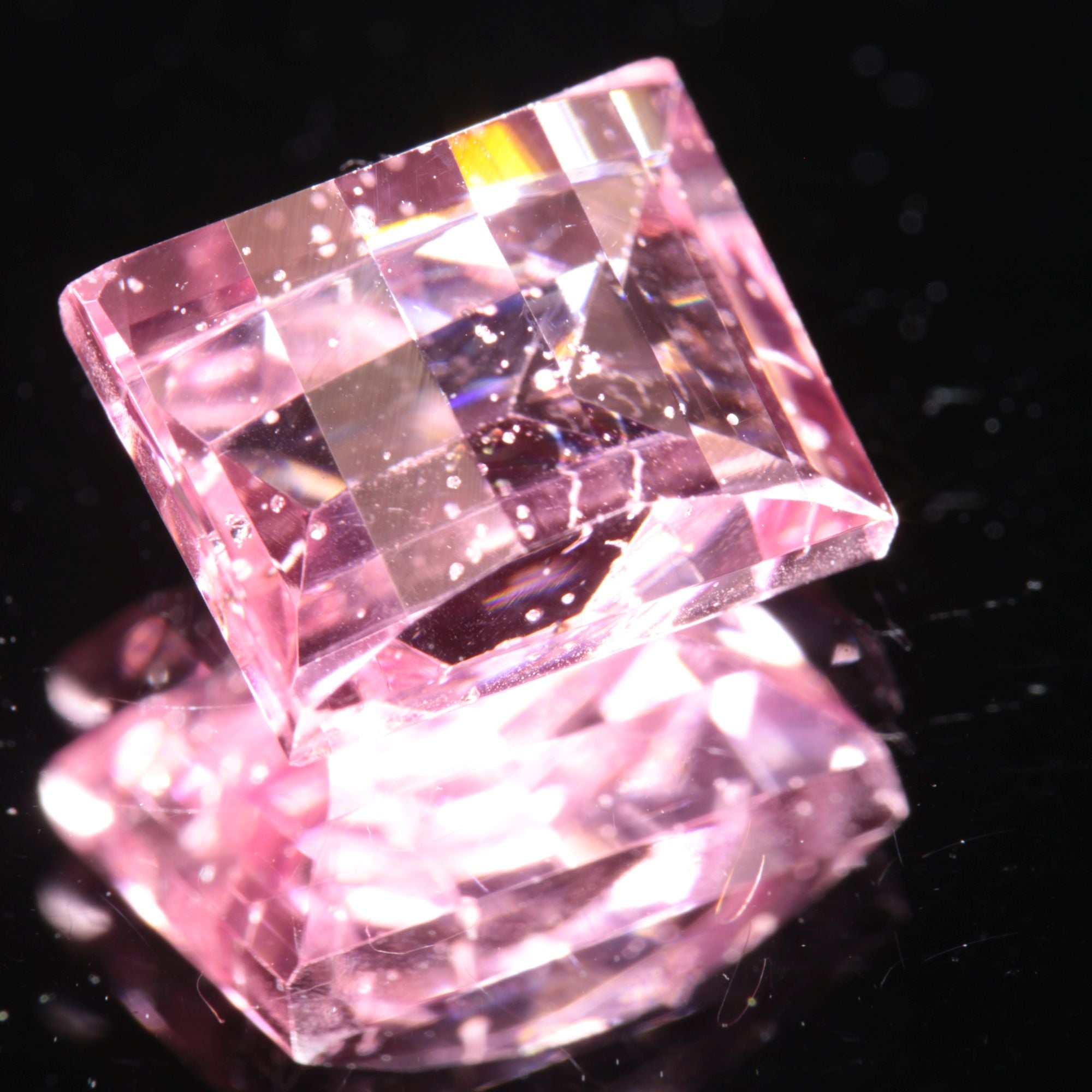 Fantasy Cut Laser Sapphire, Titanium Strawberry Sapphire