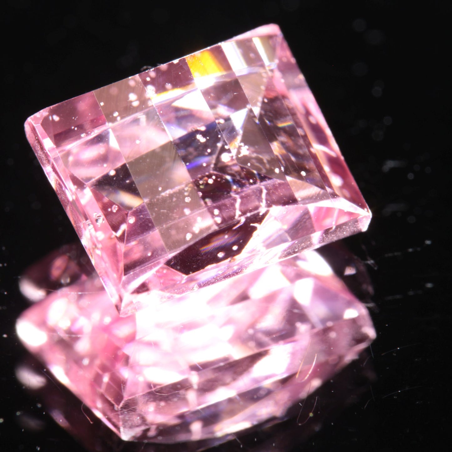 Fantasy Cut Laser Sapphire, Titanium Strawberry Sapphire