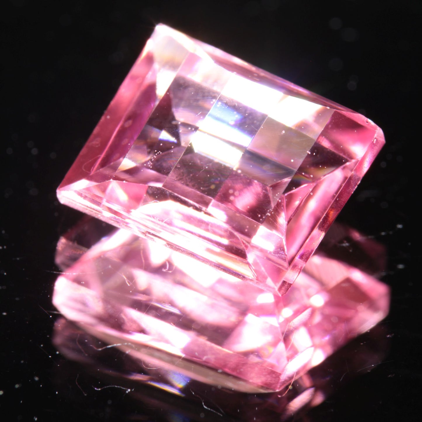 Fantasy Cut Laser Sapphire, Titanium Strawberry Sapphire