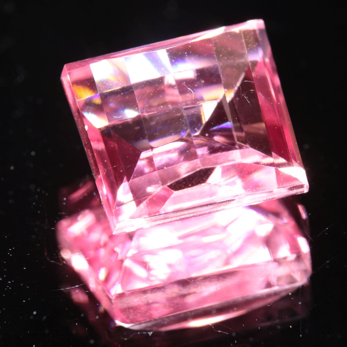 Fantasy Cut Laser Sapphire, Titanium Strawberry Sapphire