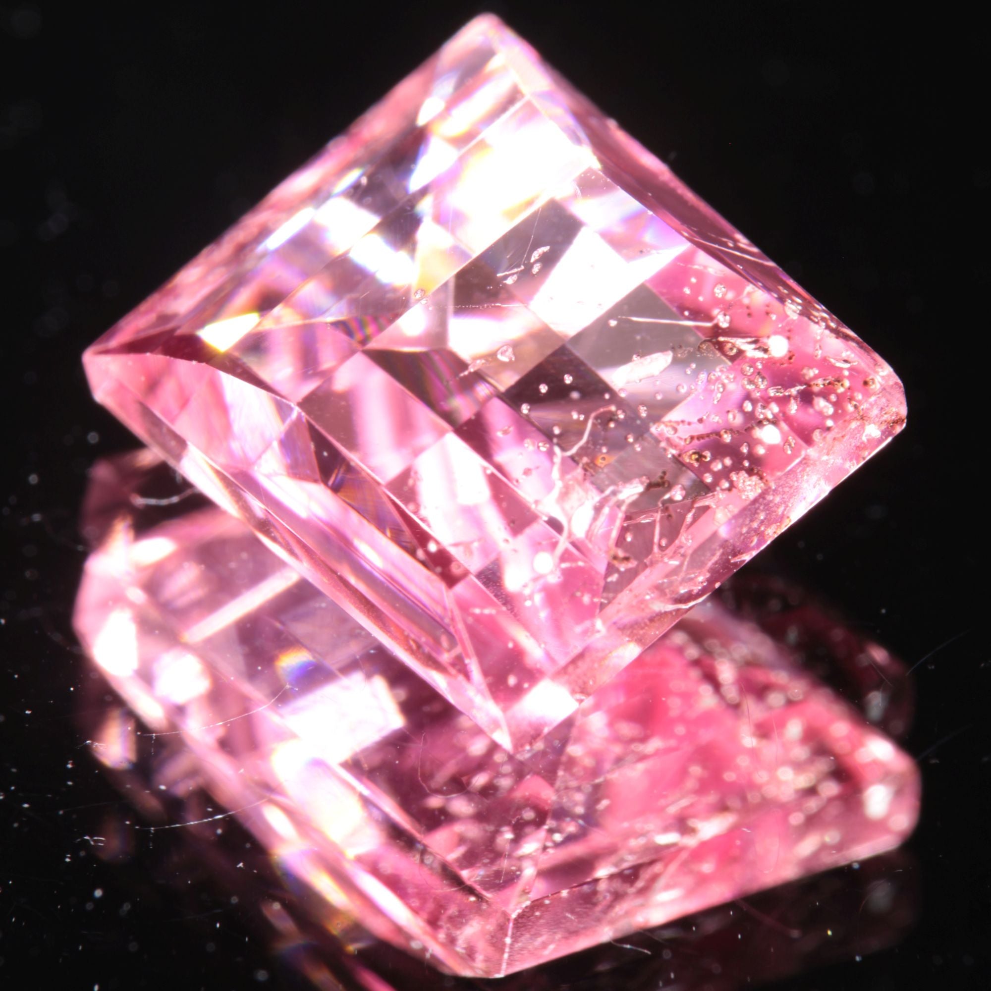 Fantasy Cut Laser Sapphire, Titanium Strawberry Sapphire