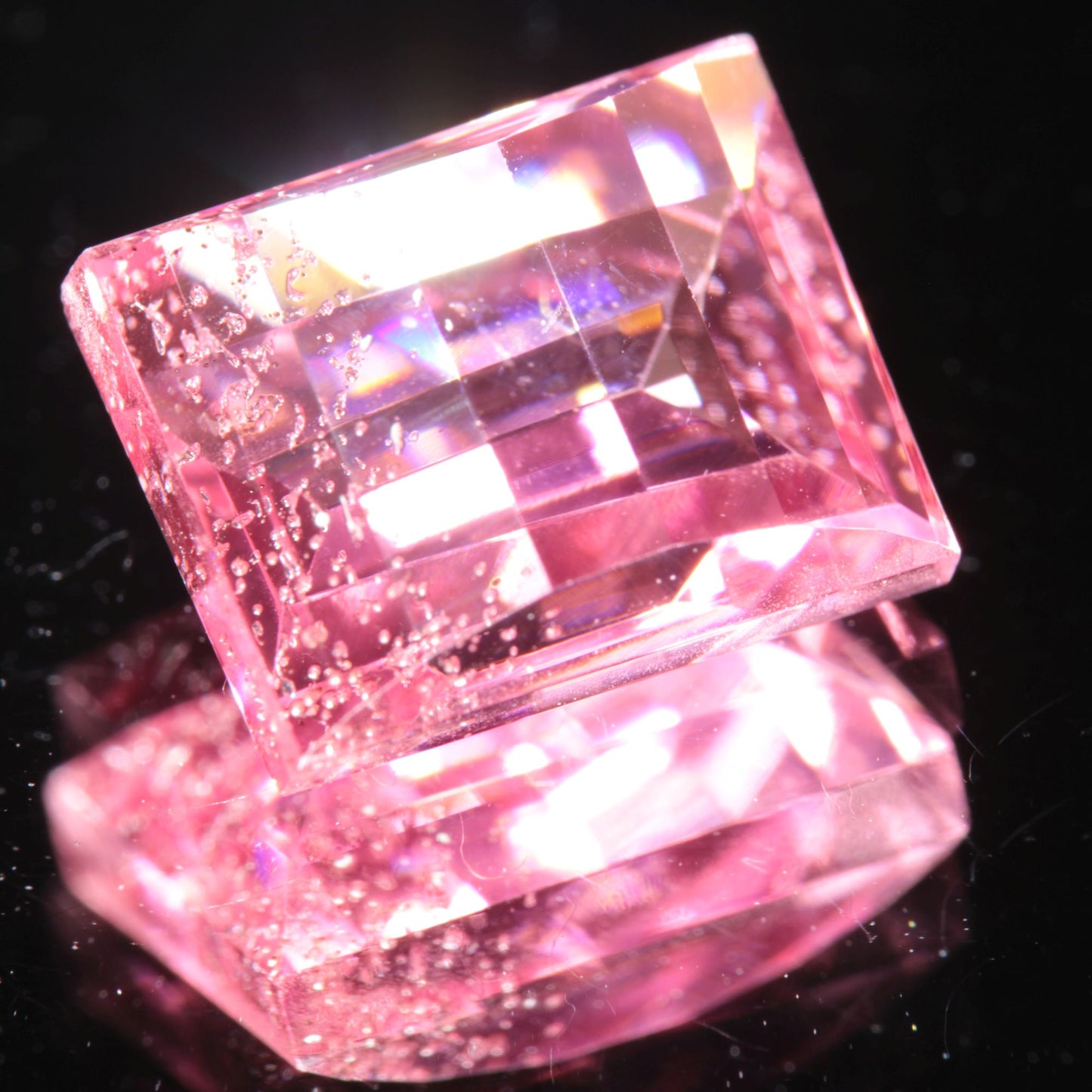 Fantasy Cut Laser Sapphire, Titanium Strawberry Sapphire
