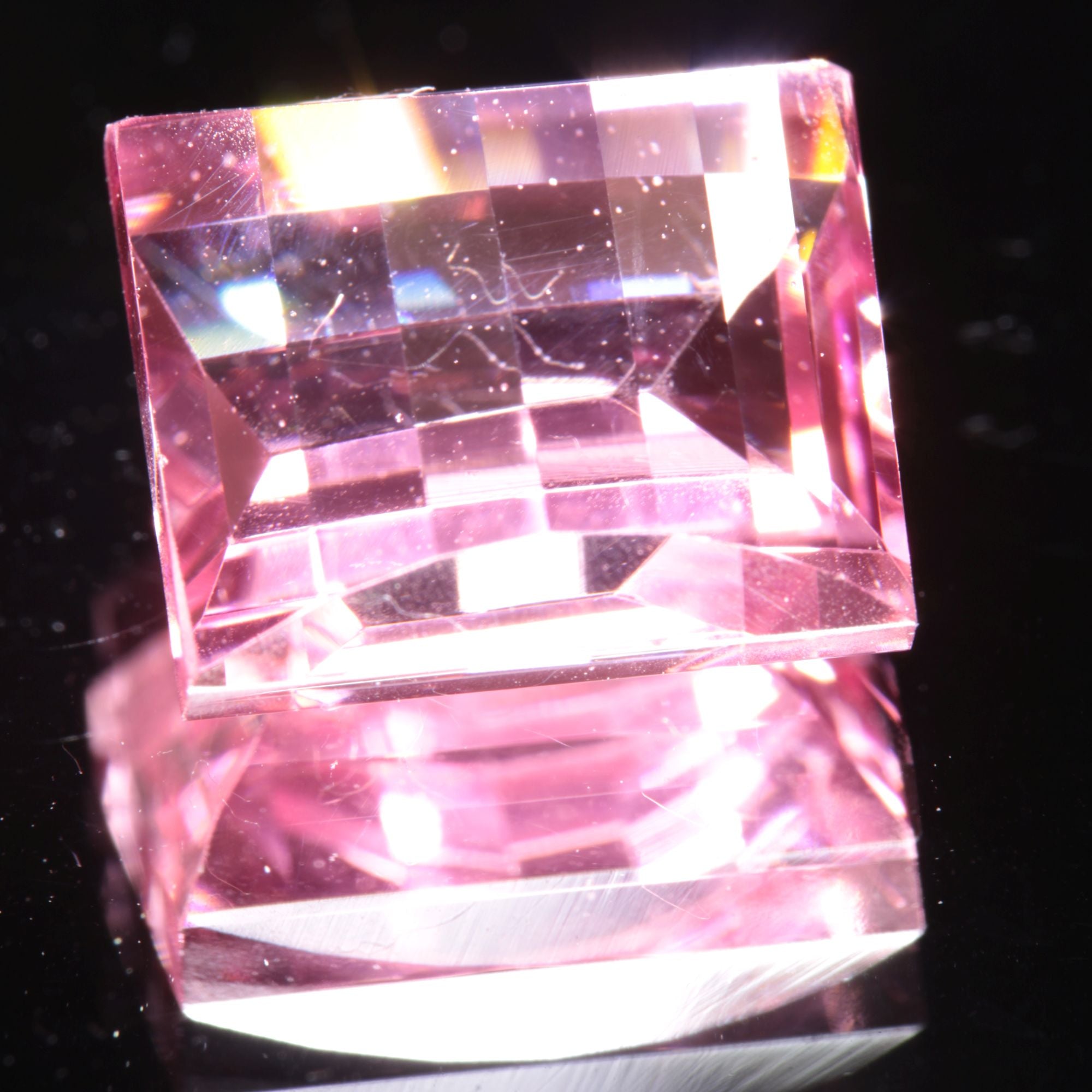 Fantasy Cut Laser Sapphire, Titanium Strawberry Sapphire