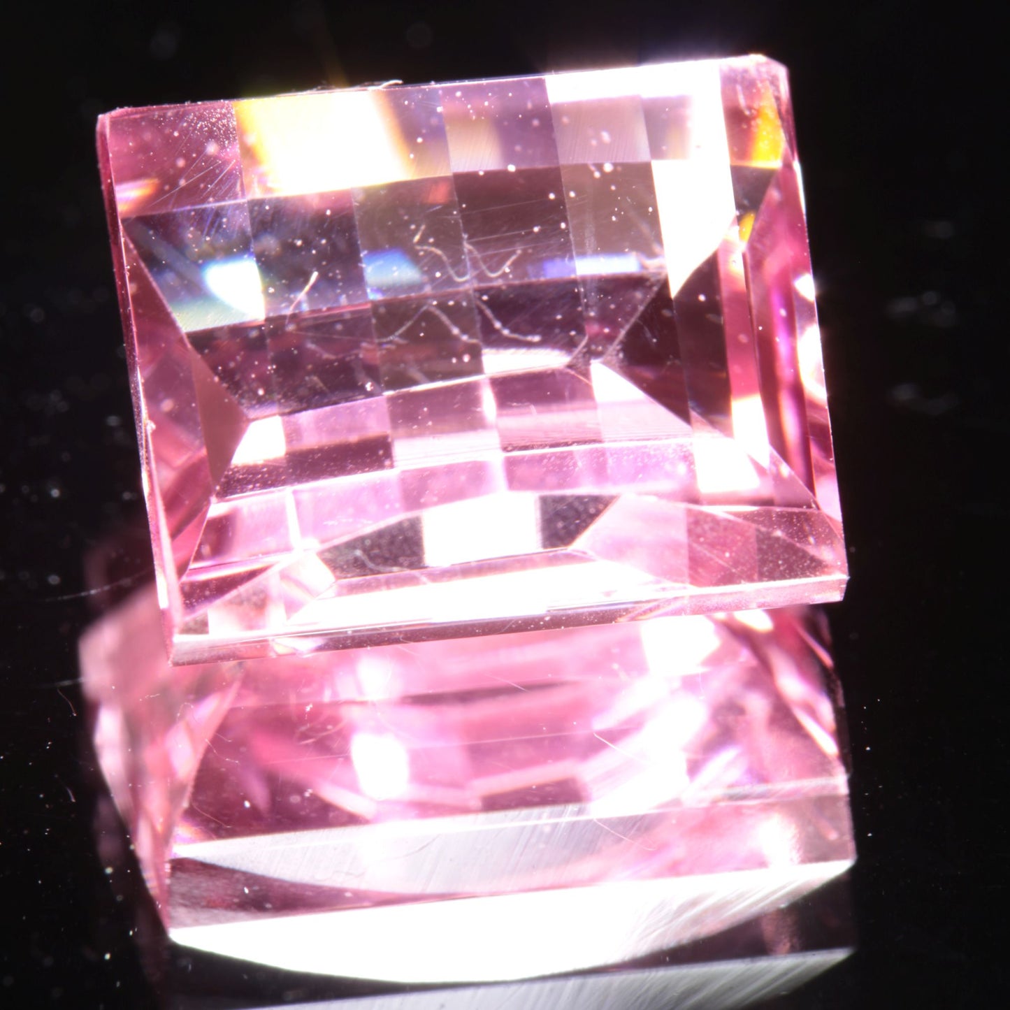 Fantasy Cut Laser Sapphire, Titanium Strawberry Sapphire