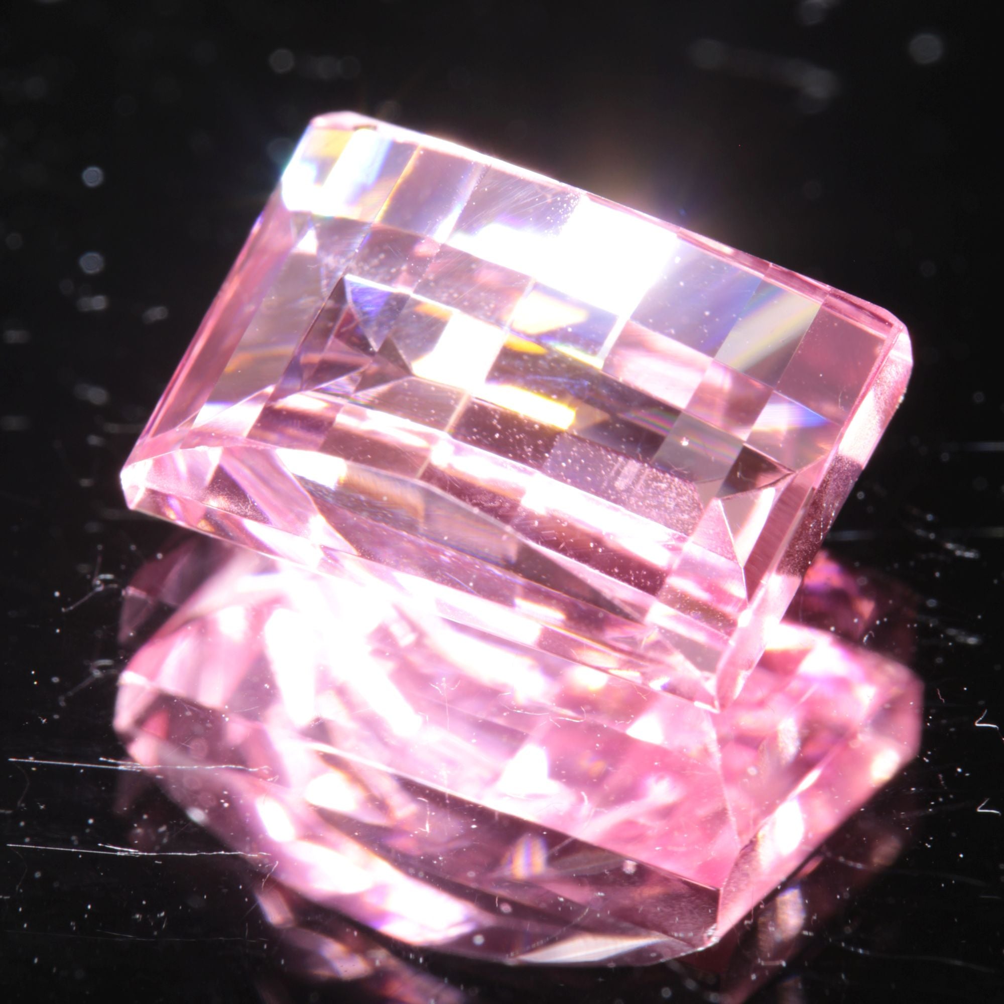 Fantasy Cut Laser Sapphire, Titanium Strawberry Sapphire