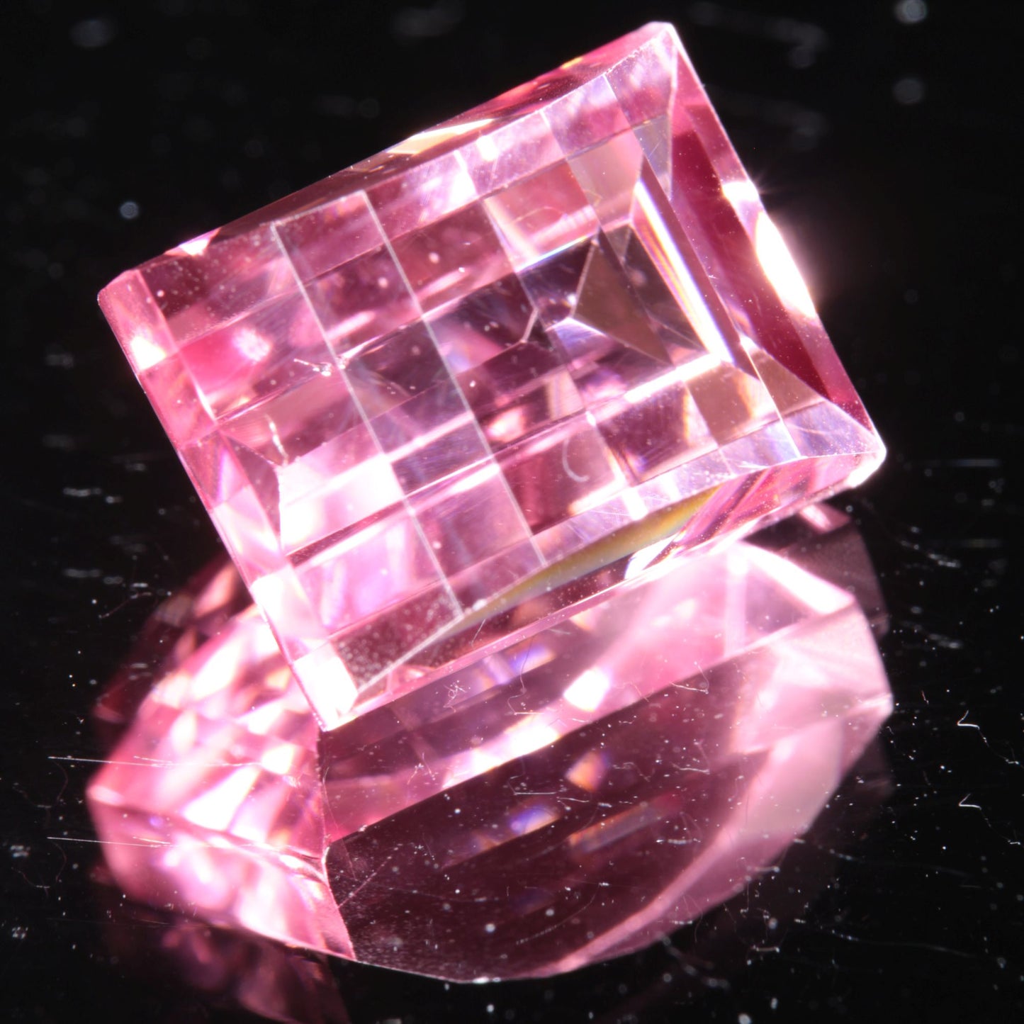 Fantasy Cut Laser Sapphire, Titanium Strawberry Sapphire