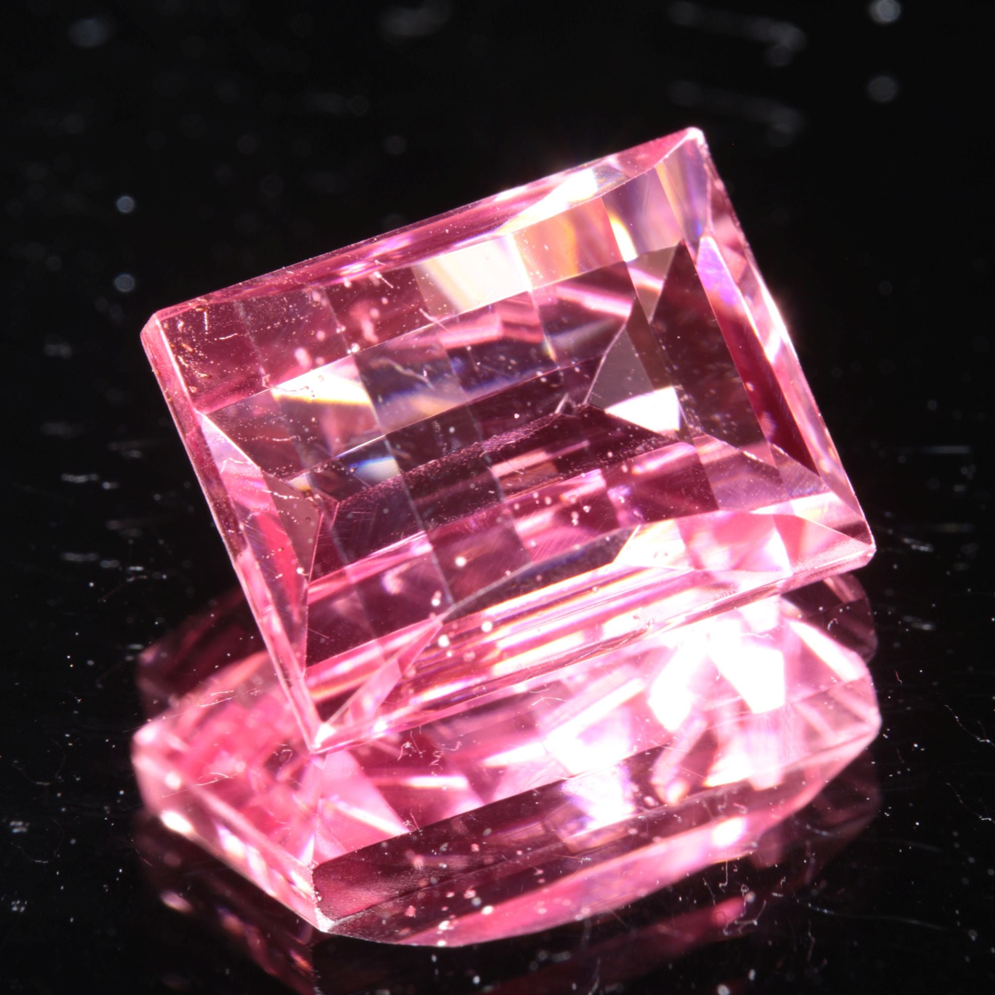 Fantasy Cut Laser Sapphire, Titanium Strawberry Sapphire