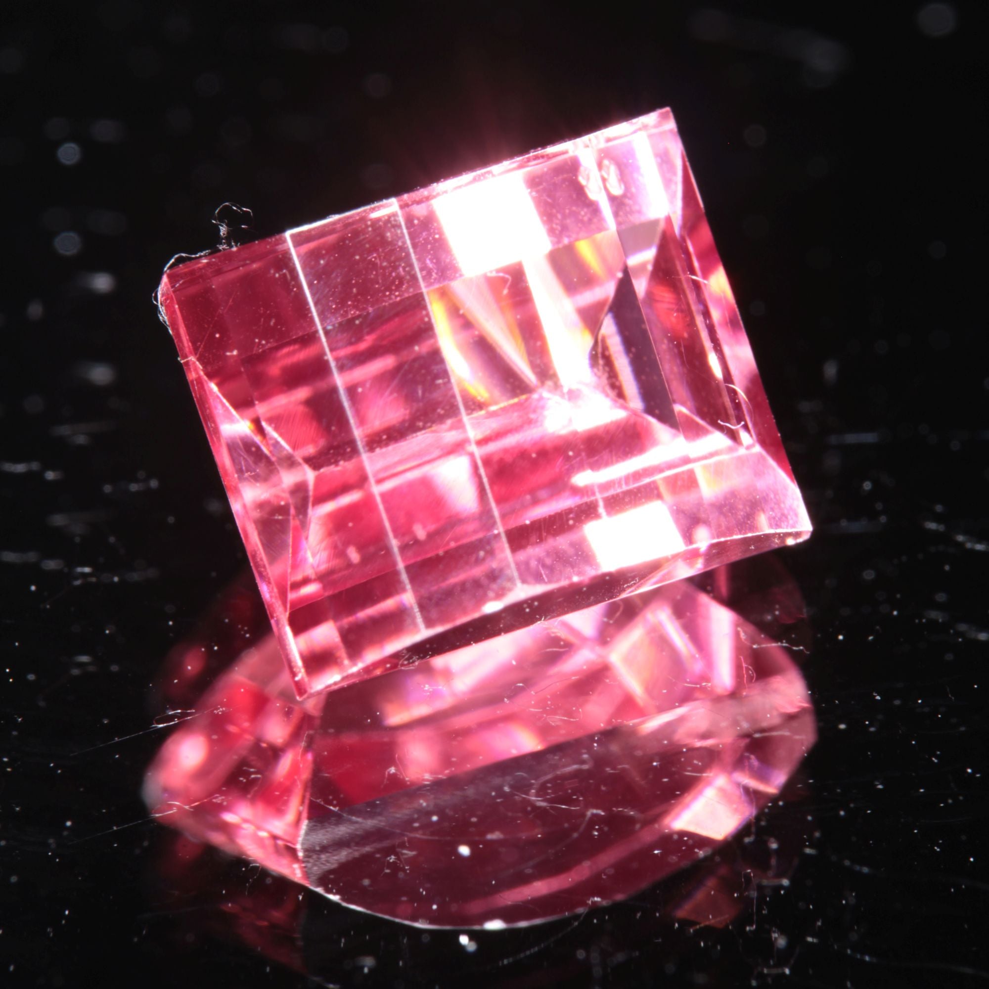 Fantasy Cut Laser Sapphire, Titanium Strawberry Sapphire