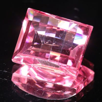 Fantasy Cut Laser Sapphire, Titanium Strawberry Sapphire