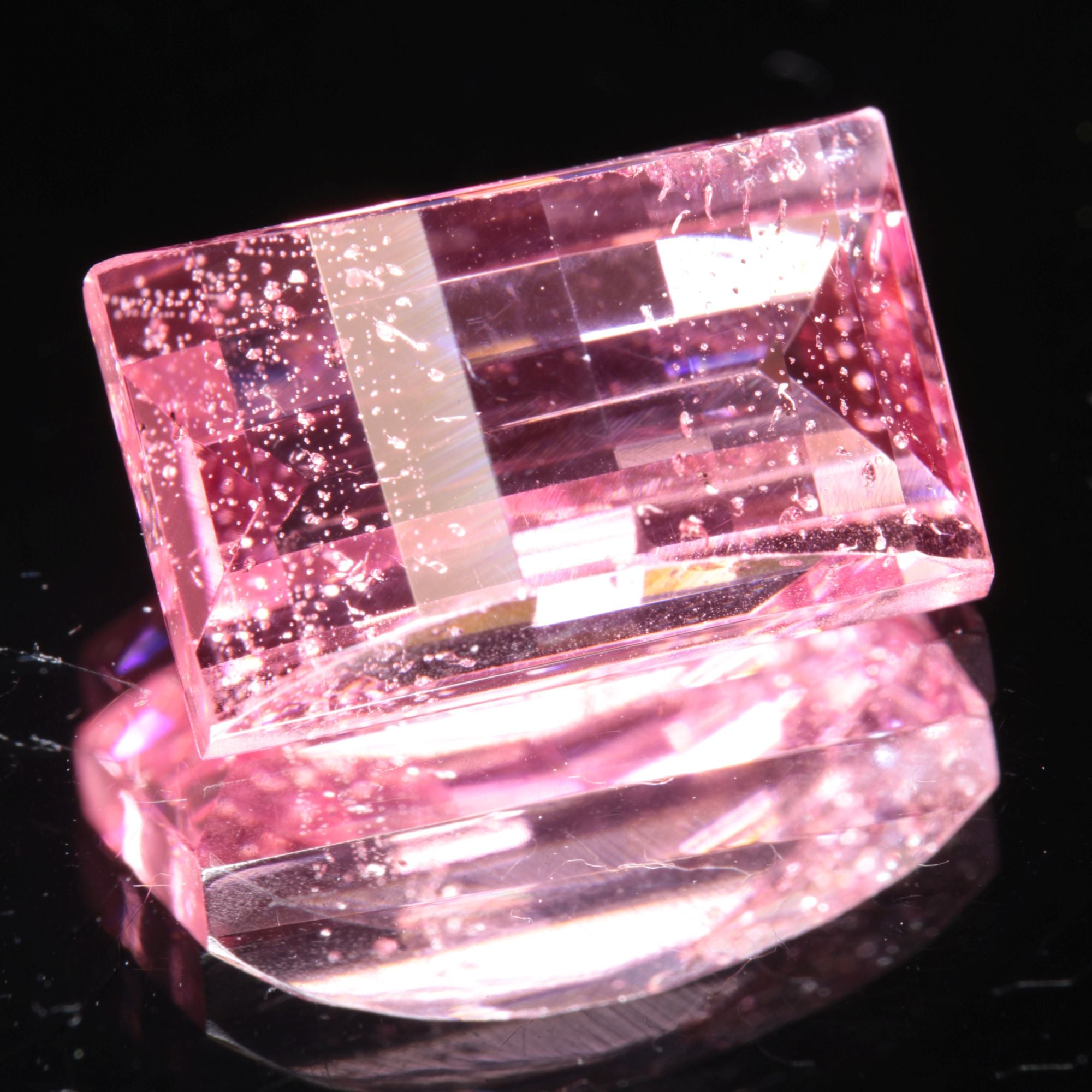 Fantasy Cut Laser Sapphire, Titanium Strawberry Sapphire
