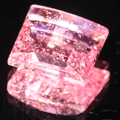 Fantasy Cut Laser Sapphire, Titanium Strawberry Sapphire