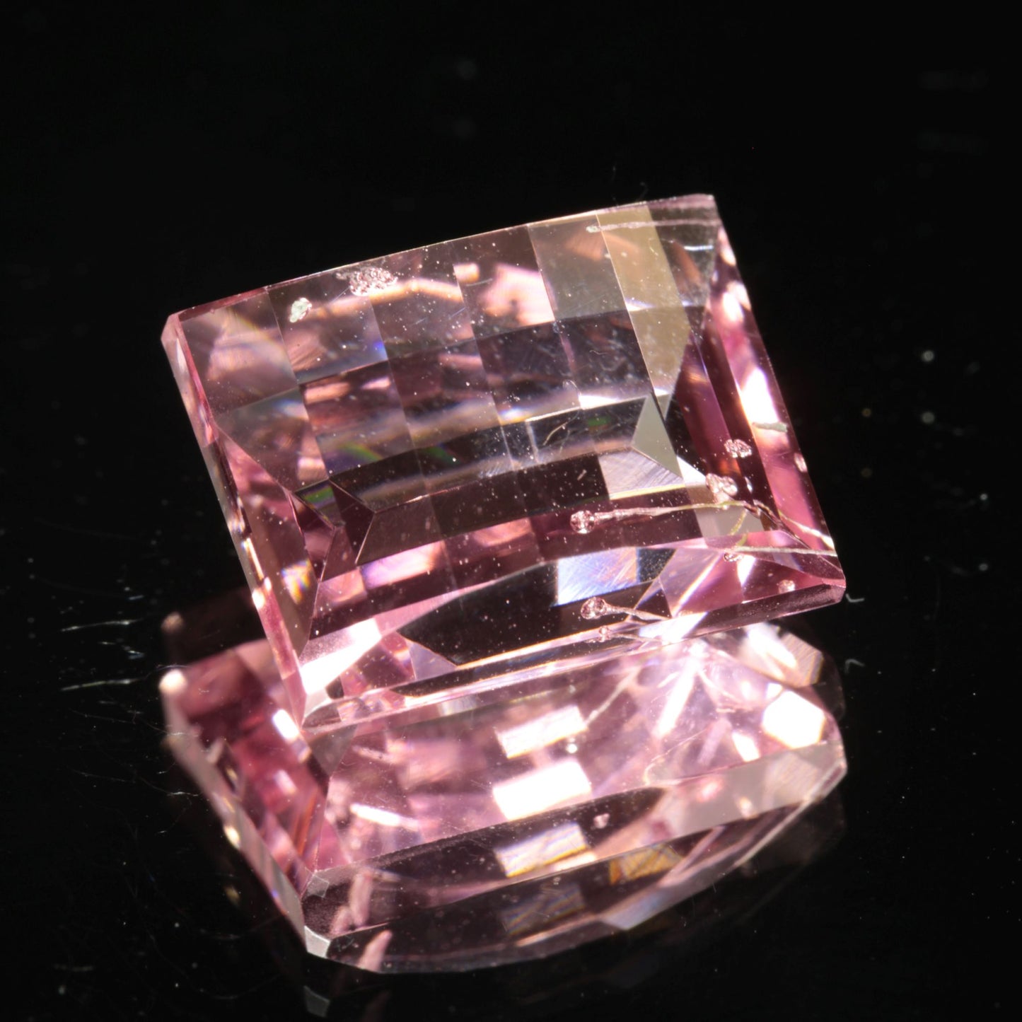 Fantasy Cut Laser Sapphire, Titanium Strawberry Sapphire