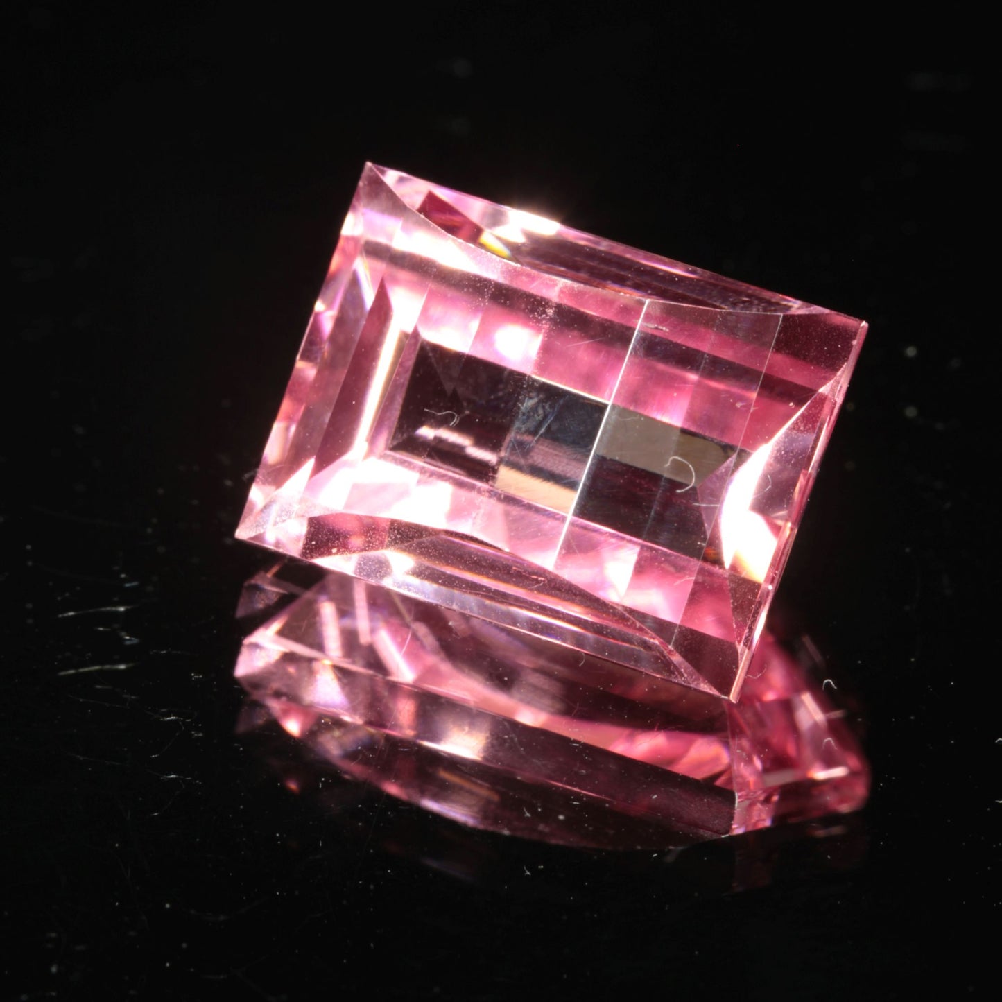 Fantasy Cut Laser Sapphire, Titanium Strawberry Sapphire