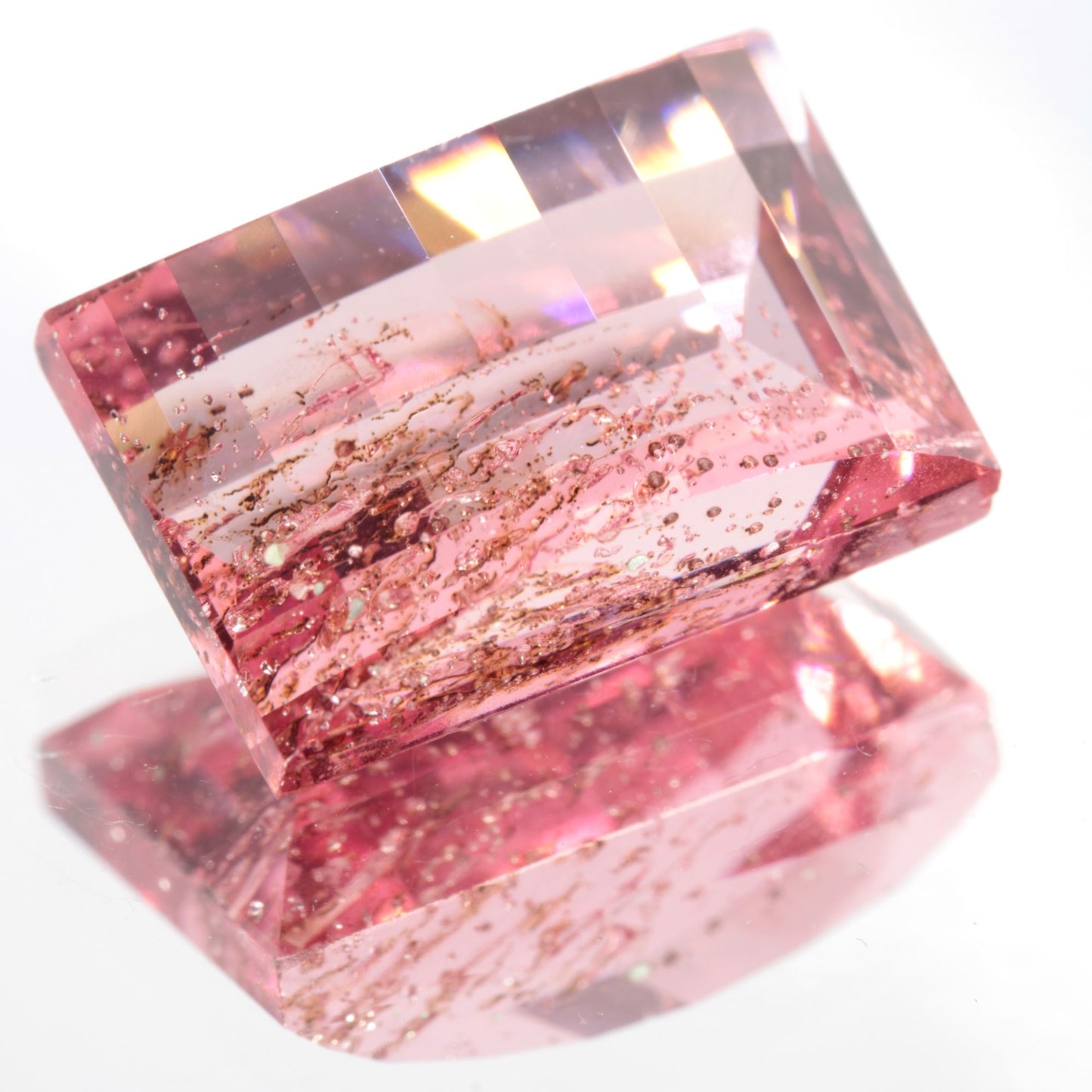 Fantasy Cut Laser Sapphire, Titanium Strawberry Sapphire