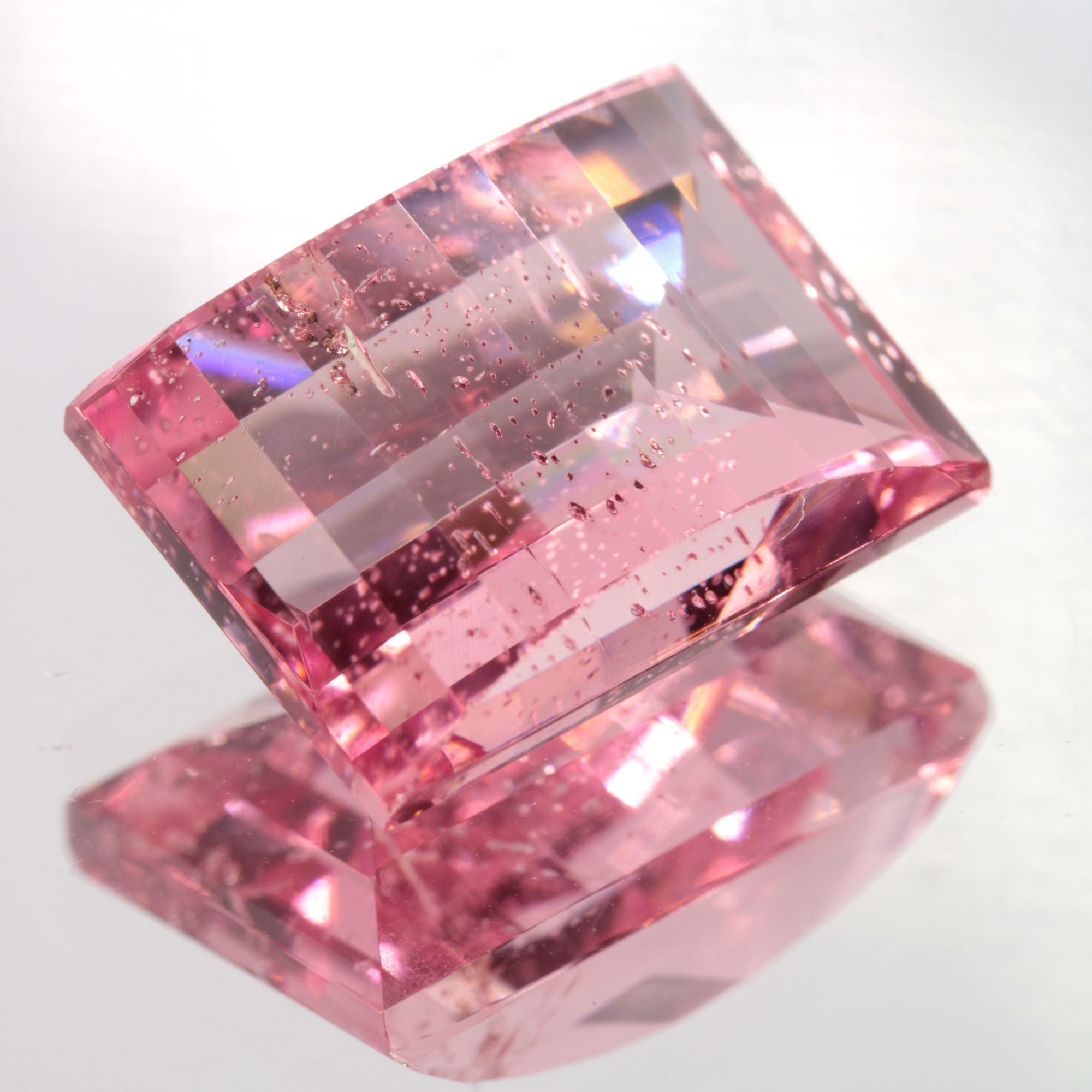 Fantasy Cut Laser Sapphire, Titanium Strawberry Sapphire