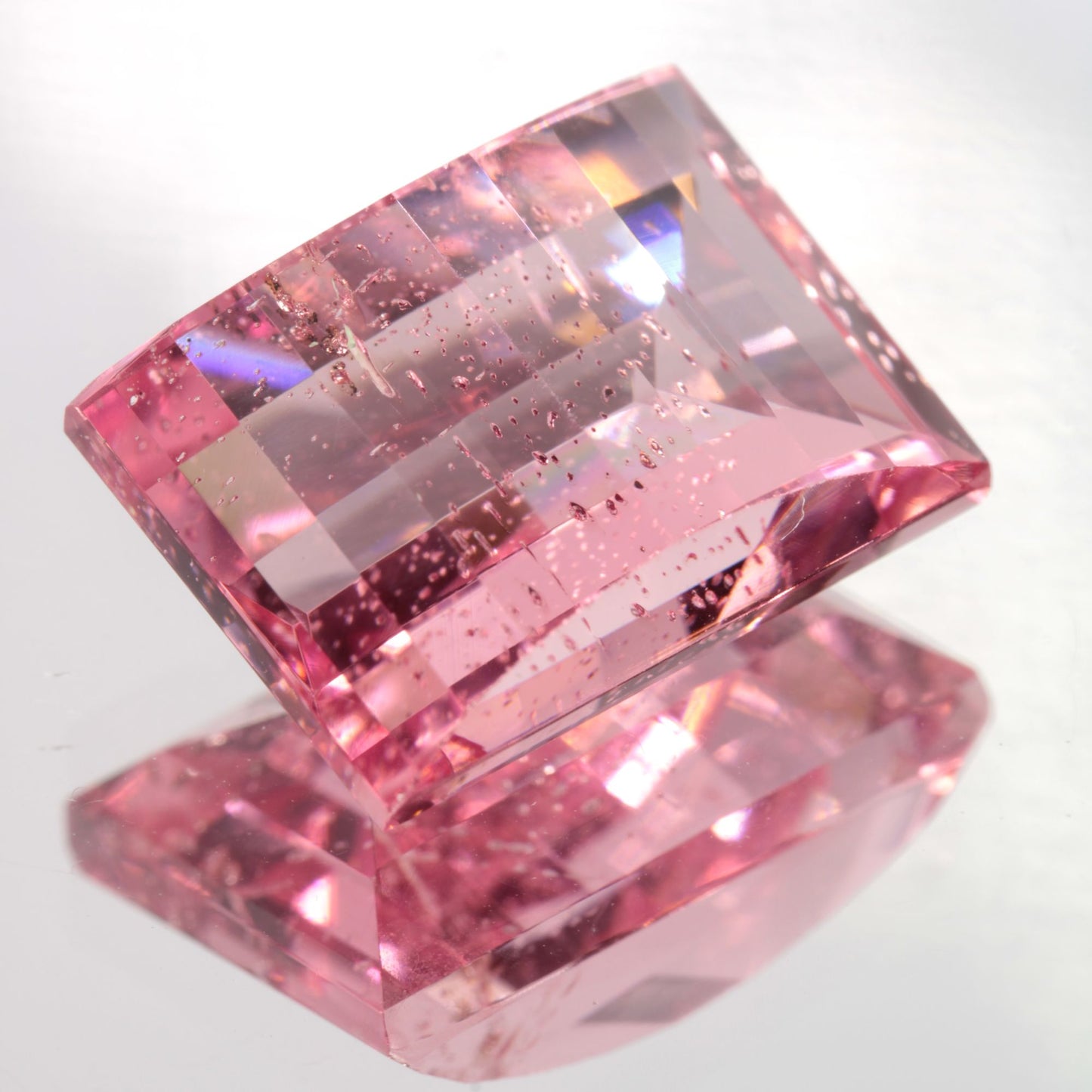 Fantasy Cut Laser Sapphire, Titanium Strawberry Sapphire
