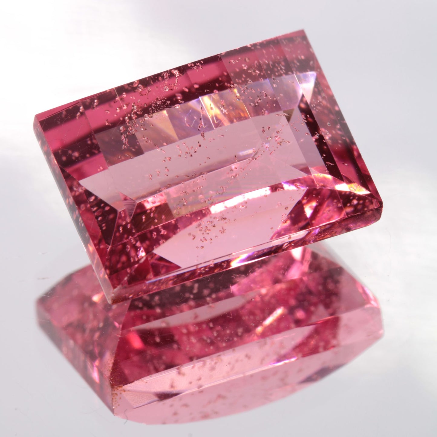 Fantasy Cut Laser Sapphire, Titanium Strawberry Sapphire