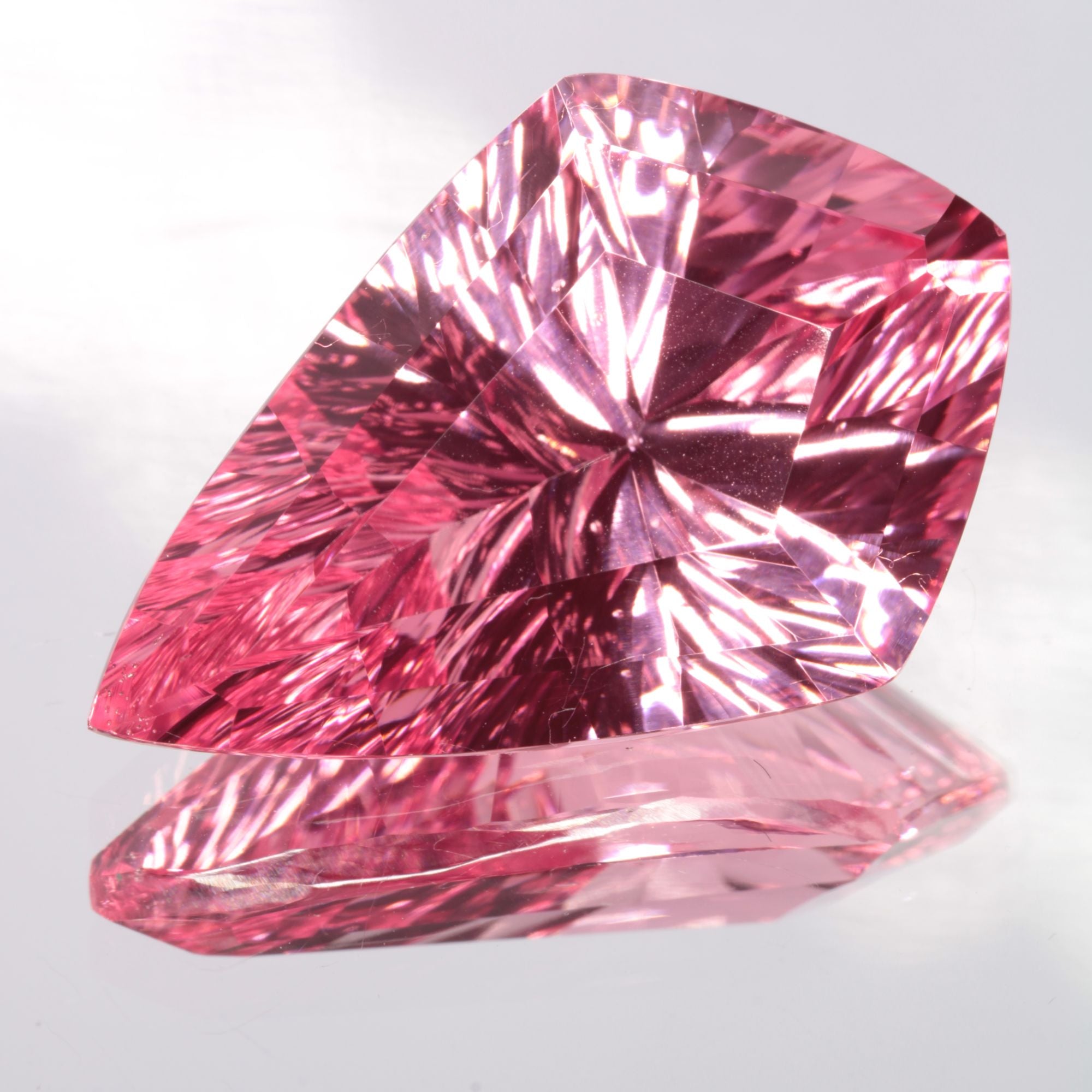 Fantasy Cut Laser Sapphire, Titanium Strawberry Sapphire