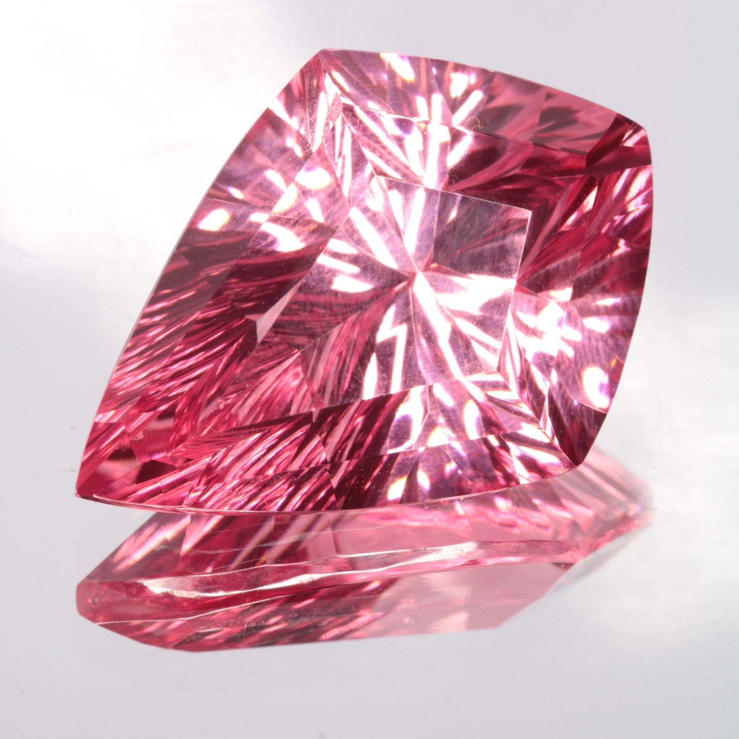 Fantasy Cut Laser Sapphire, Titanium Strawberry Sapphire