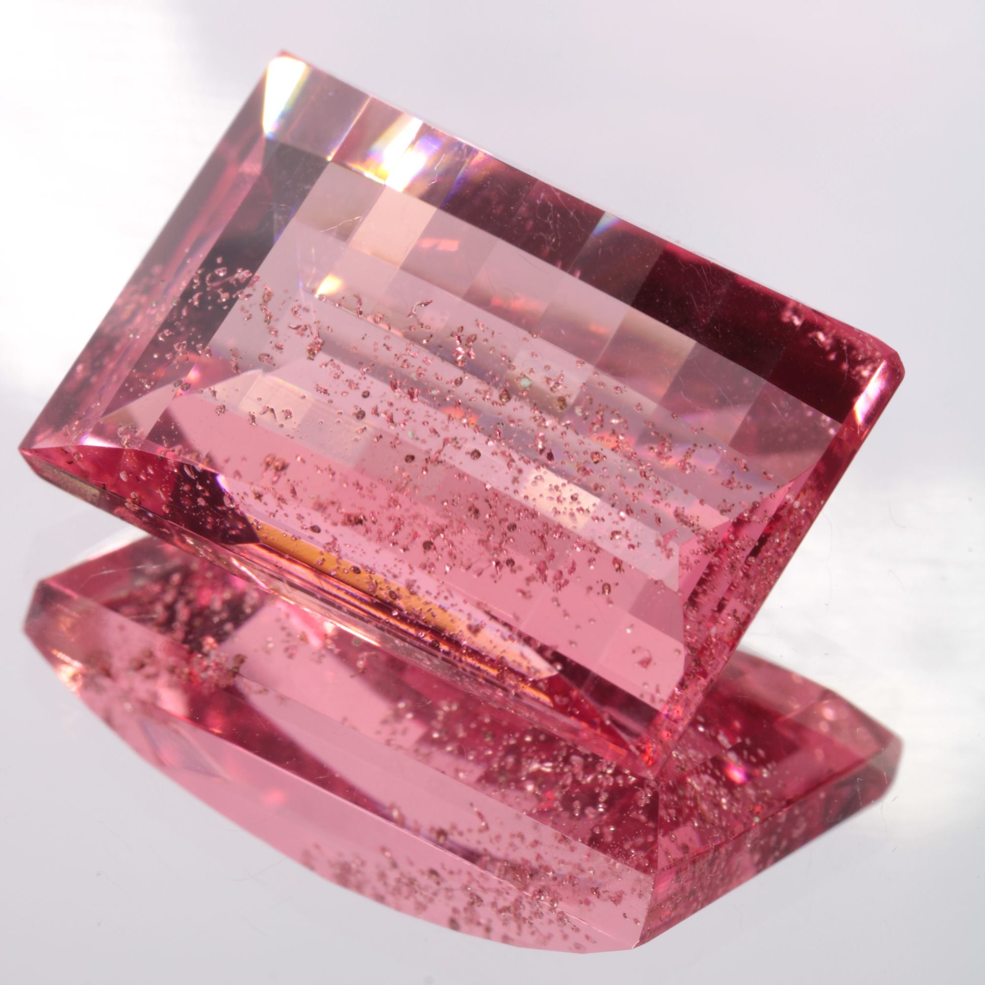Fantasy Cut Laser Sapphire, Titanium Strawberry Sapphire