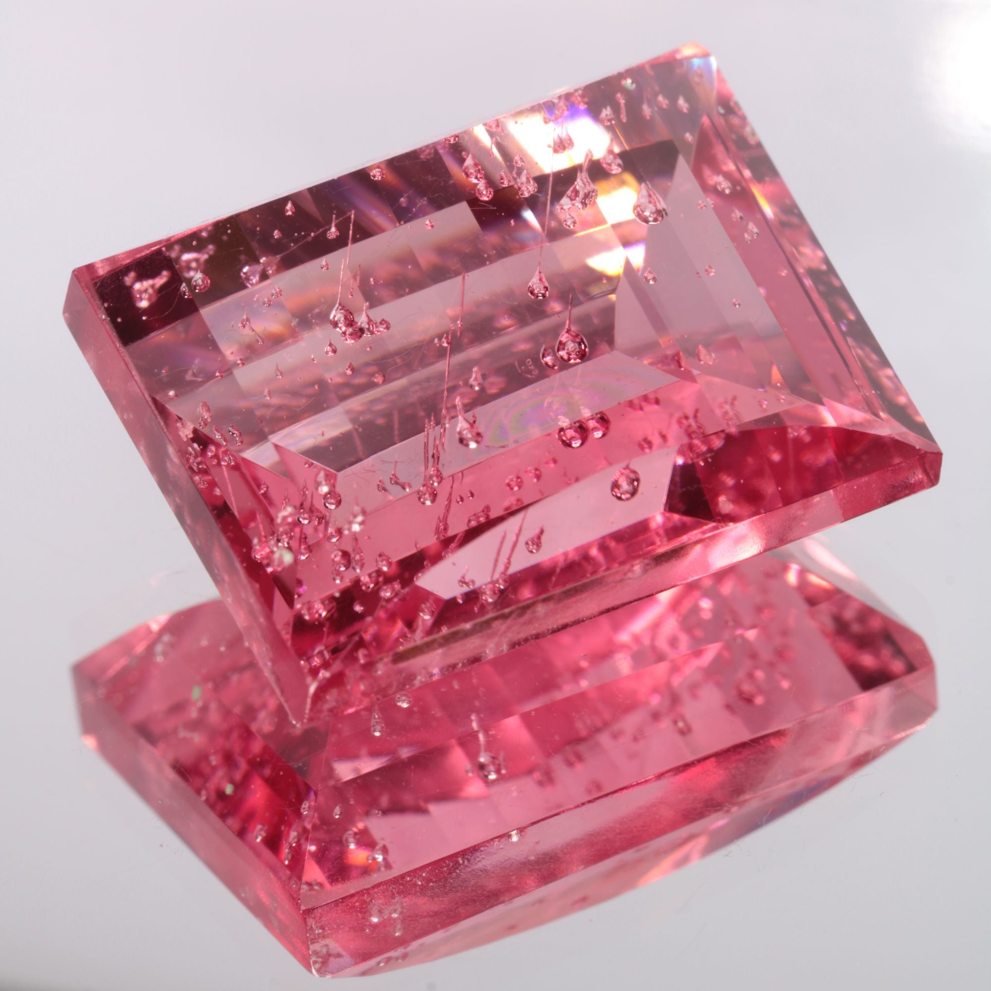 Fantasy Cut Laser Sapphire, Titanium Strawberry Sapphire