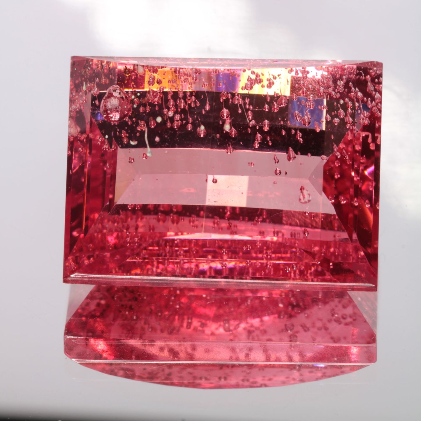 Fantasy Cut Laser Sapphire, Titanium Strawberry Sapphire