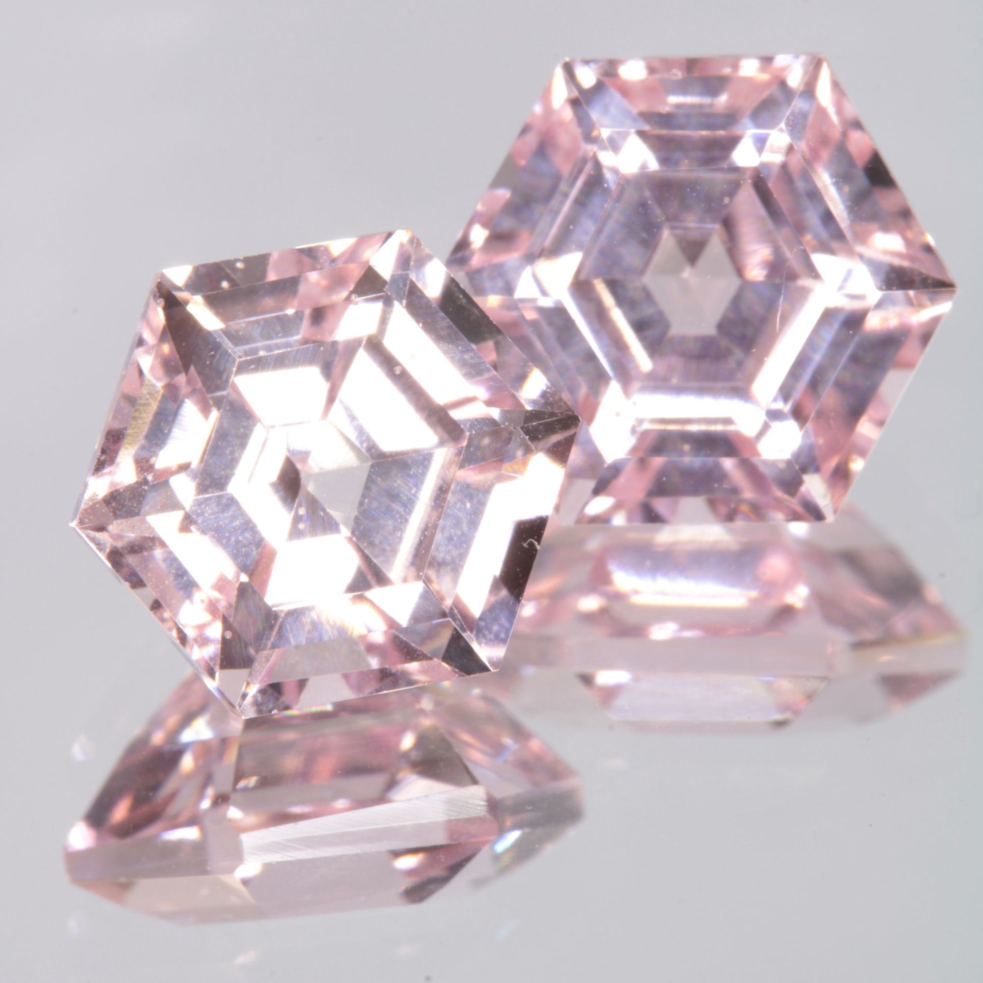 Faceted Titanium Sapphire Hex Cut Gem