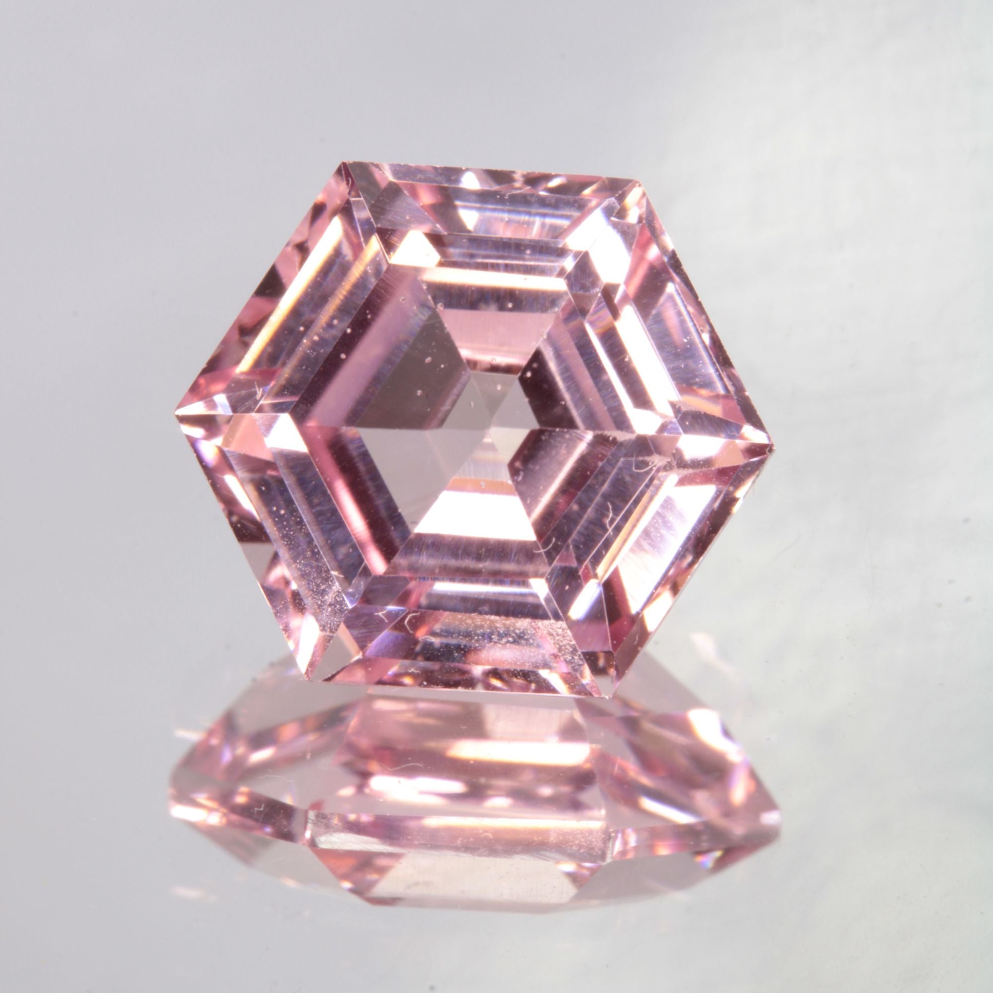 Faceted Titanium Sapphire Hex Cut Gem