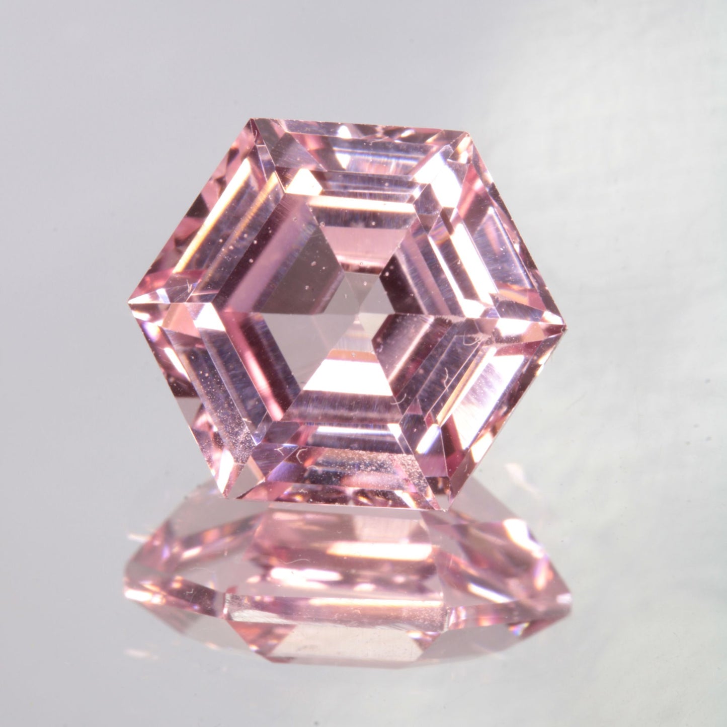 Faceted Titanium Sapphire Hex Cut Gem