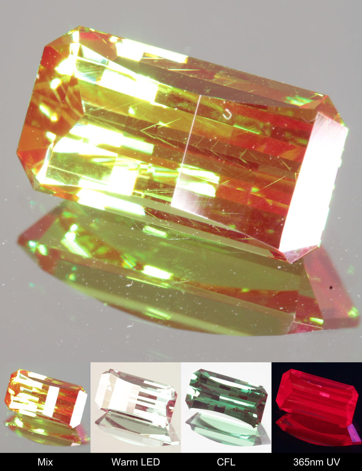 Faceted Pixel Cut Christmas Garnet