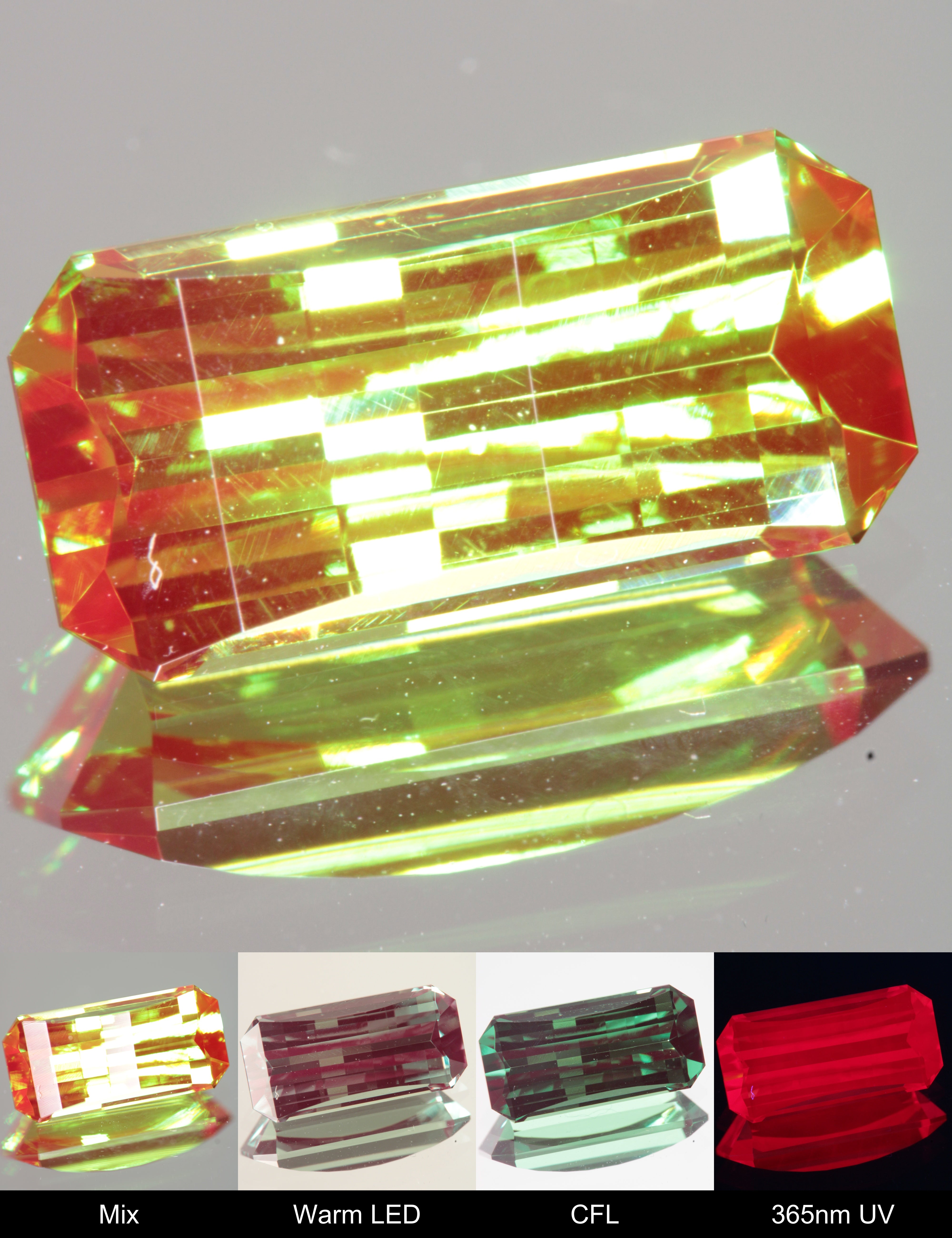 Faceted Pixel Cut Christmas Garnet
