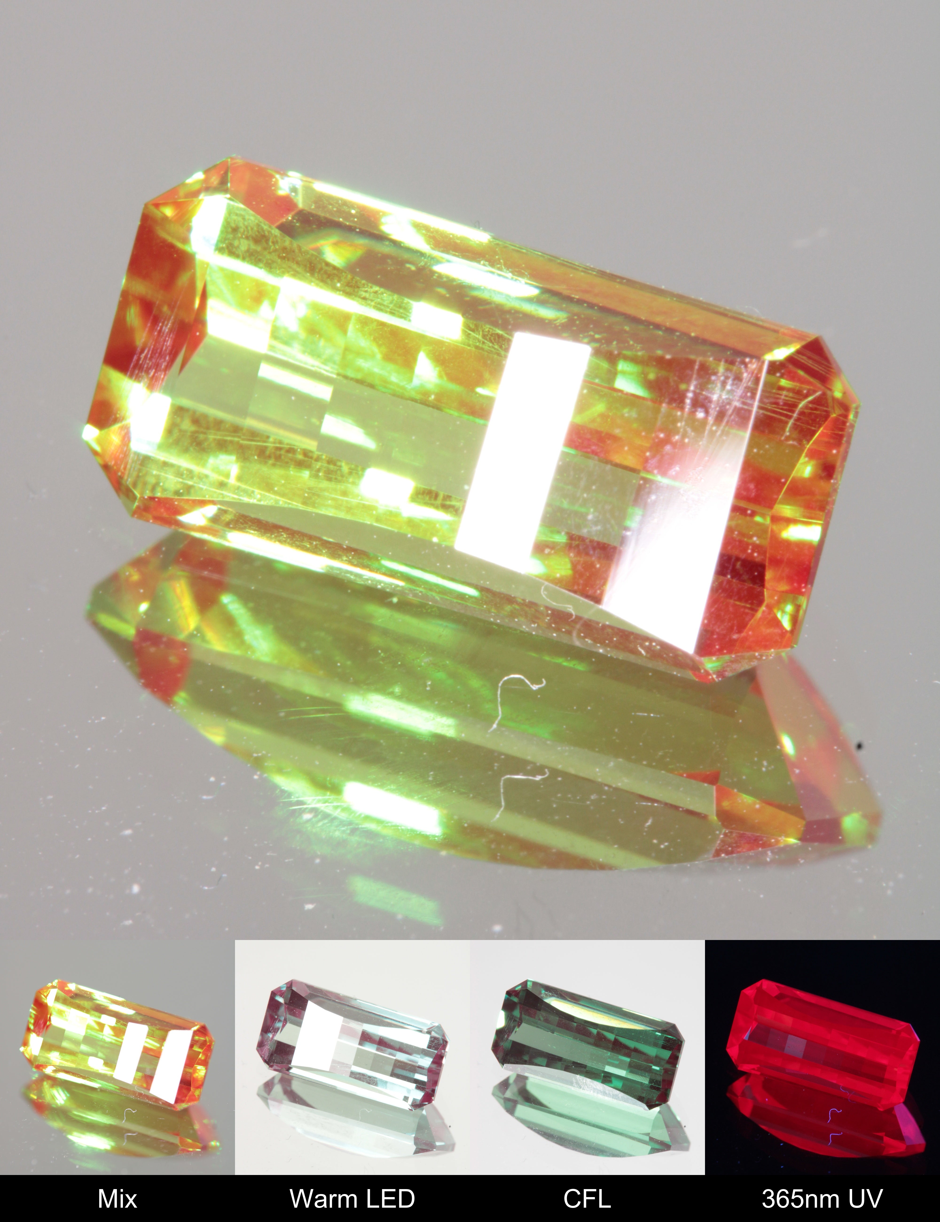 Faceted Pixel Cut Christmas Garnet