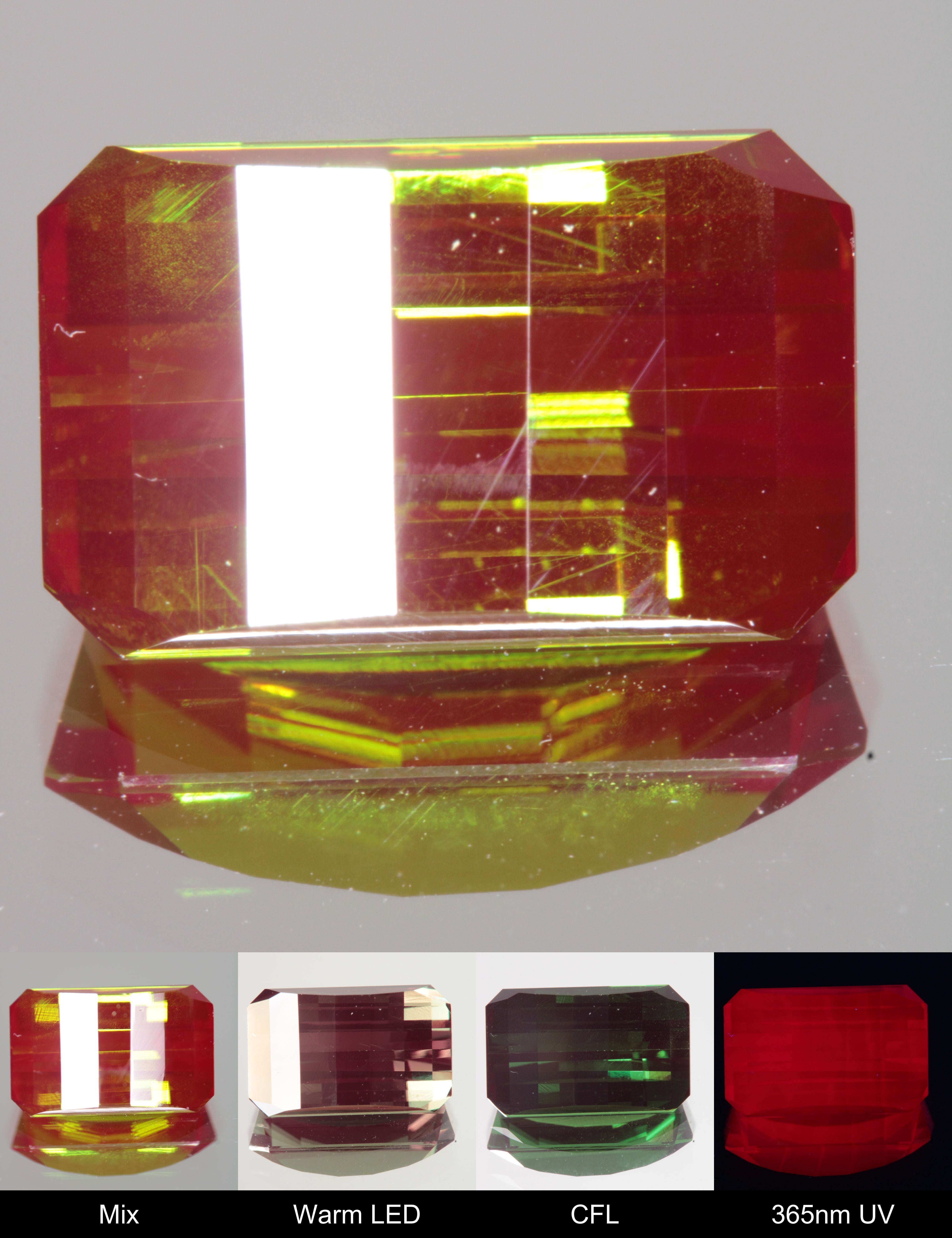 Faceted Pixel Cut Christmas Garnet