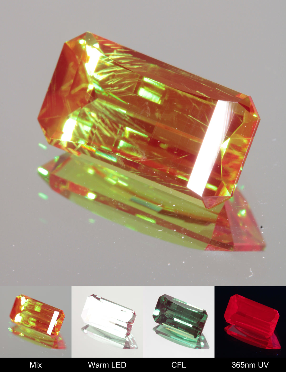 Faceted Pixel Cut Christmas Garnet