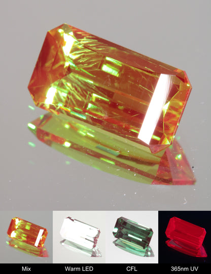Faceted Pixel Cut Christmas Garnet