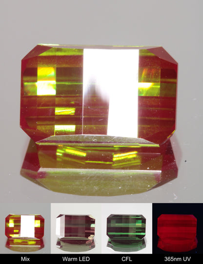 Faceted Pixel Cut Christmas Garnet