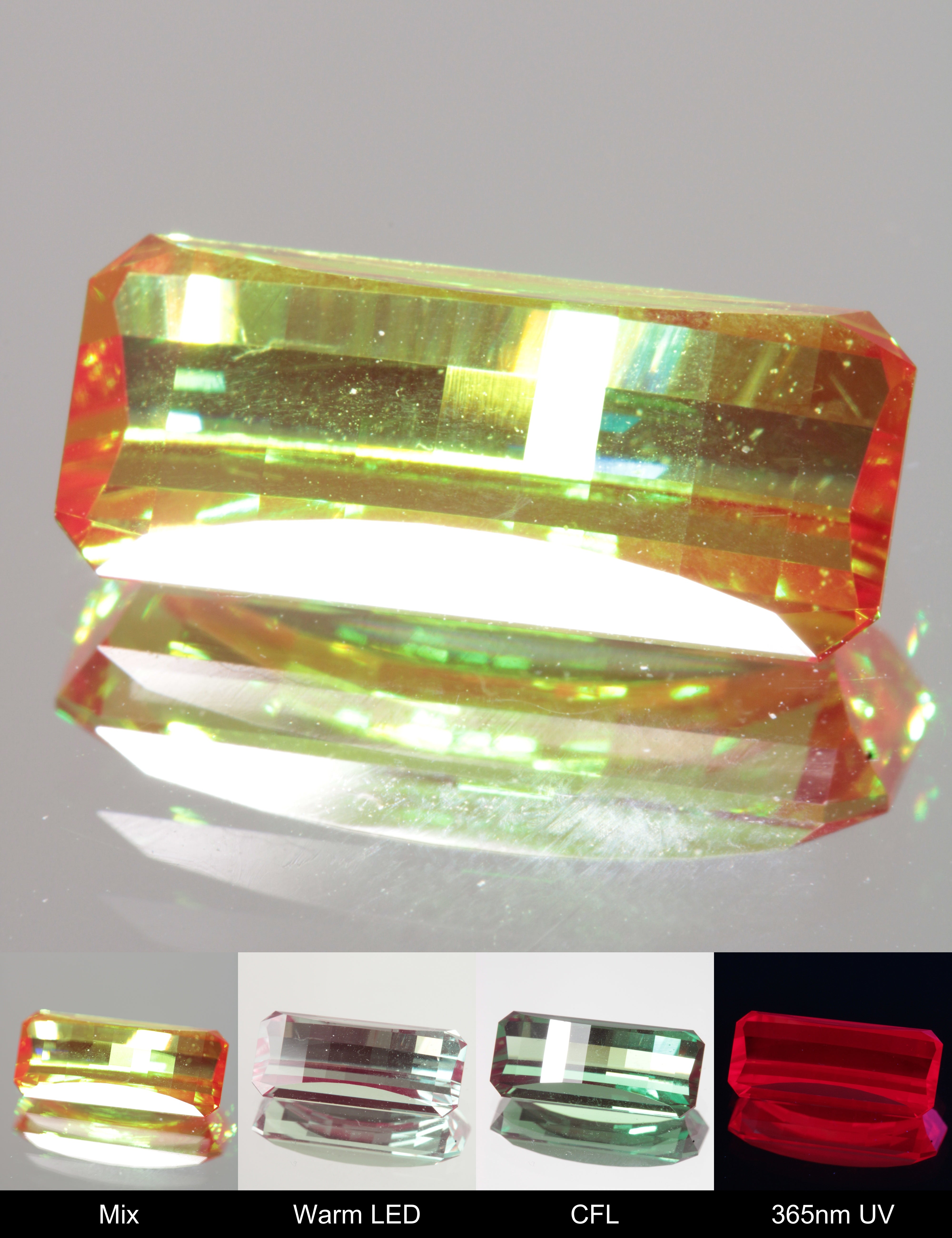 Faceted Pixel Cut Christmas Garnet