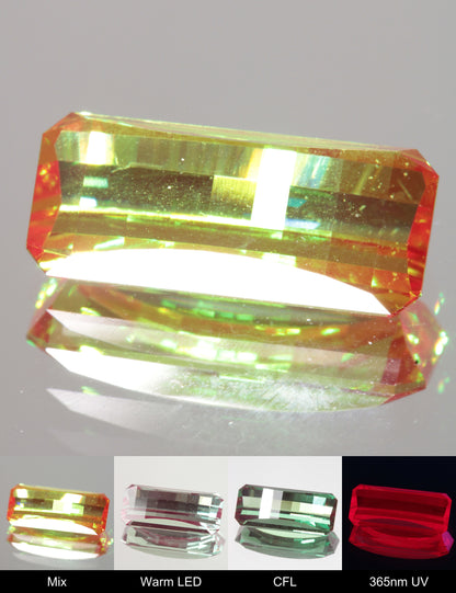 Faceted Pixel Cut Christmas Garnet