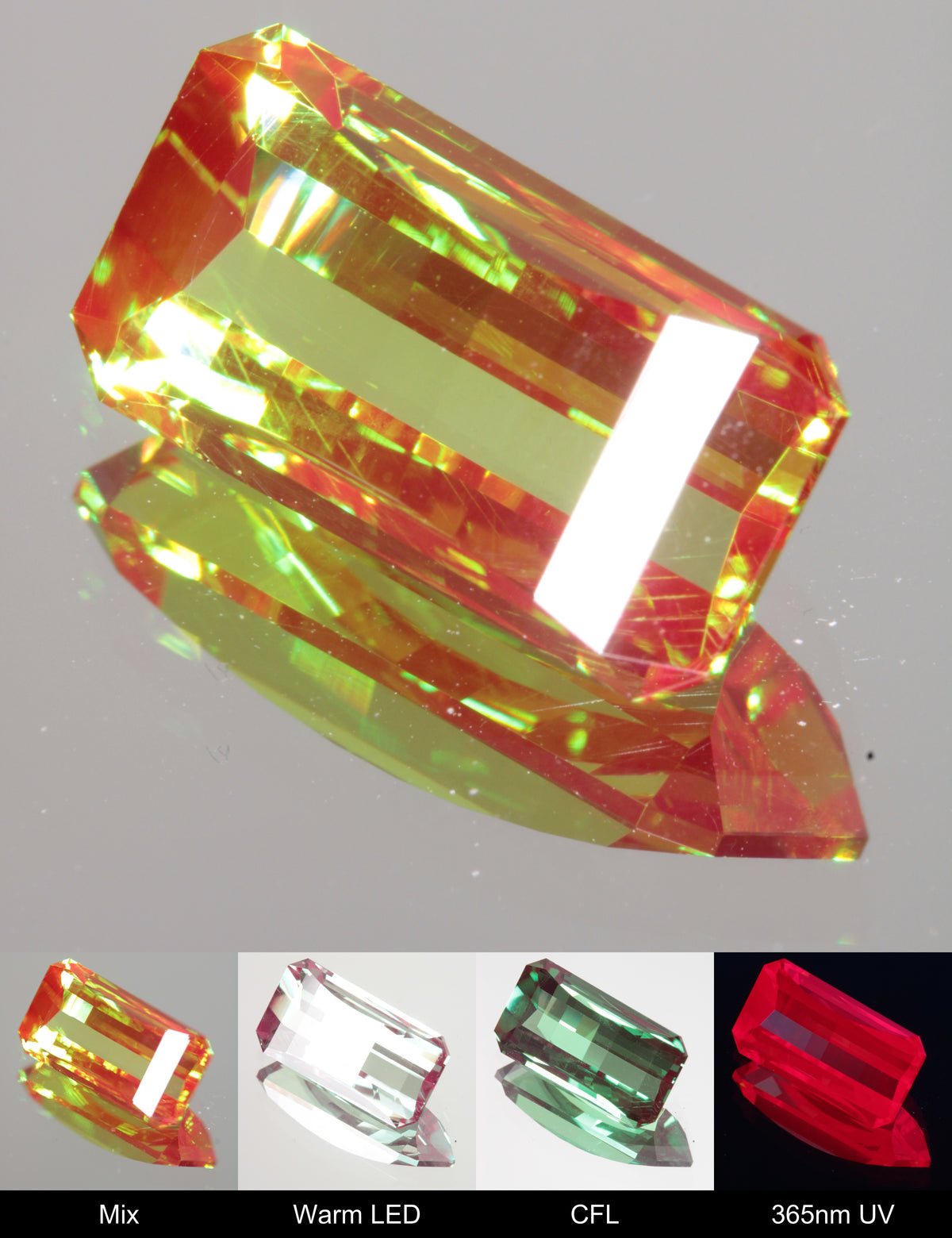 Faceted Pixel Cut Christmas Garnet