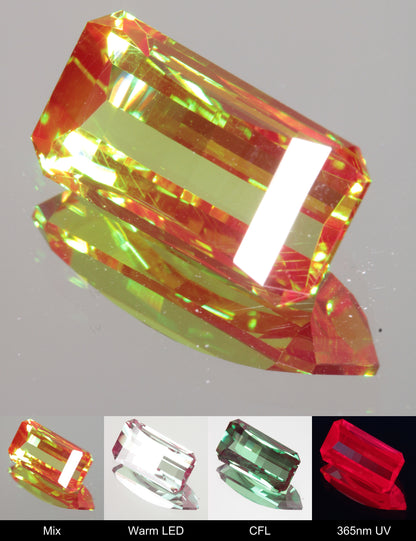 Faceted Pixel Cut Christmas Garnet