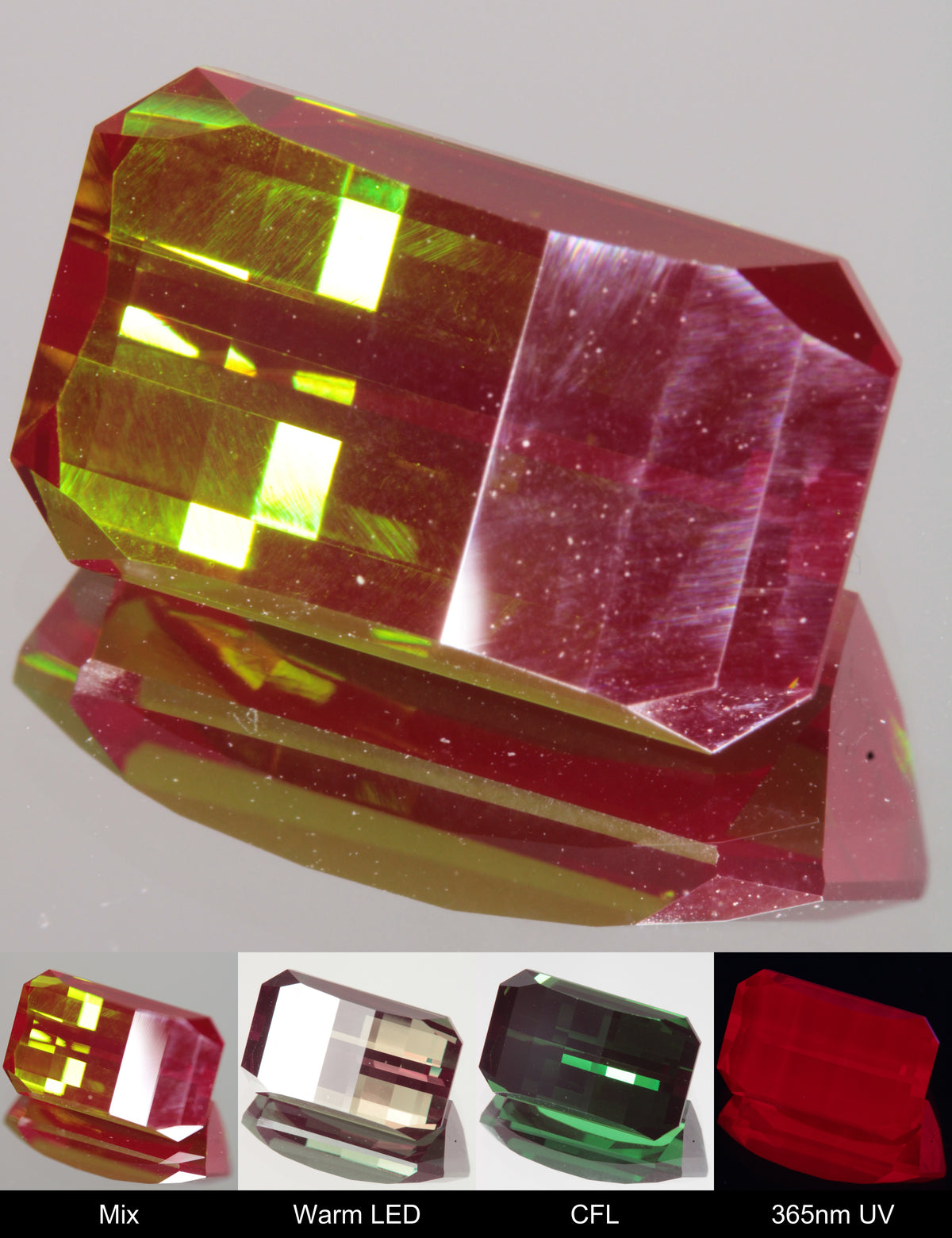 Faceted Pixel Cut Christmas Garnet